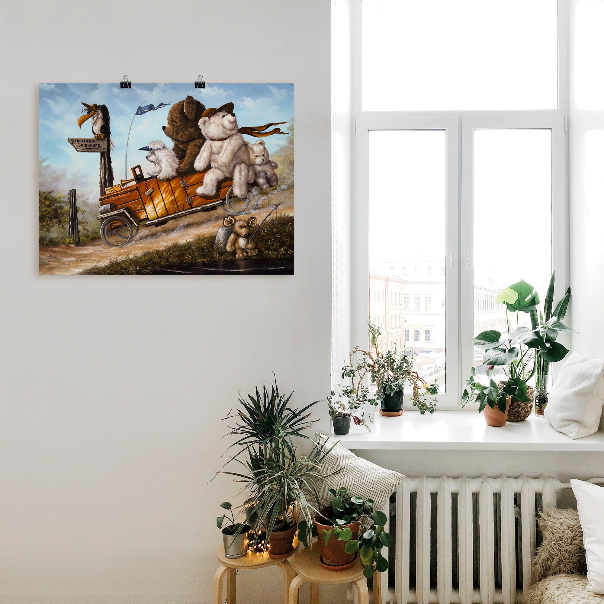 Artland Wandbild »Reisendes Kinderspielzeug«, Spielzeuge, (1 St.), als Leinwandbild, Poster in verschied. Grössen