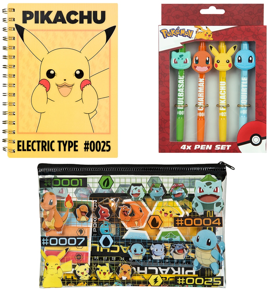Image of UNDERCOVER Notizbuch "Pokémon" DIN A5 inkl. 4 Kugelschreiber sowie Schreib- und Bastelutensilien