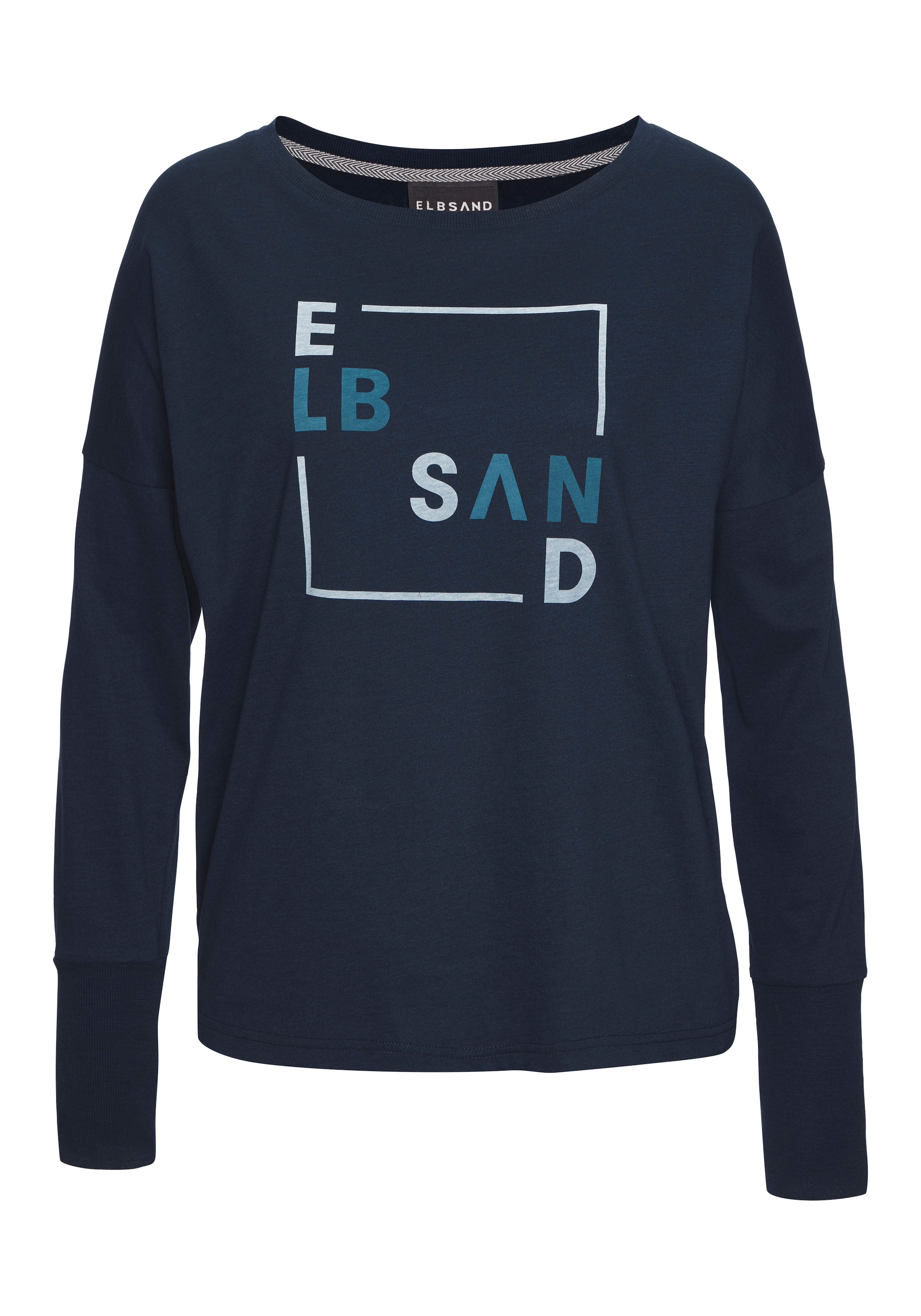 Elbsand Langarmshirt mit Frontdruck, Longsleeve, lockerer Schnitt