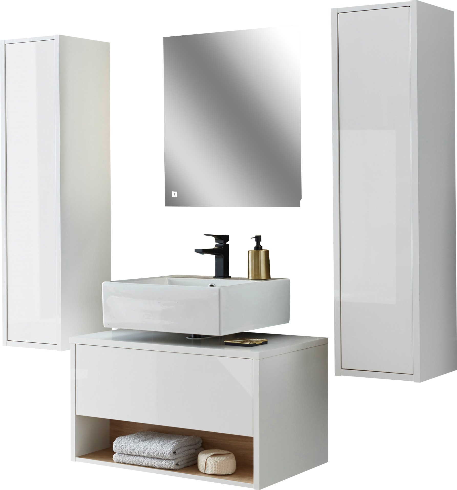 Image of Home affaire Badmöbel-Set "Studio Line, Bad im modernen Design, 4-teiliges Badezimmer" 4 Stk. tlg.