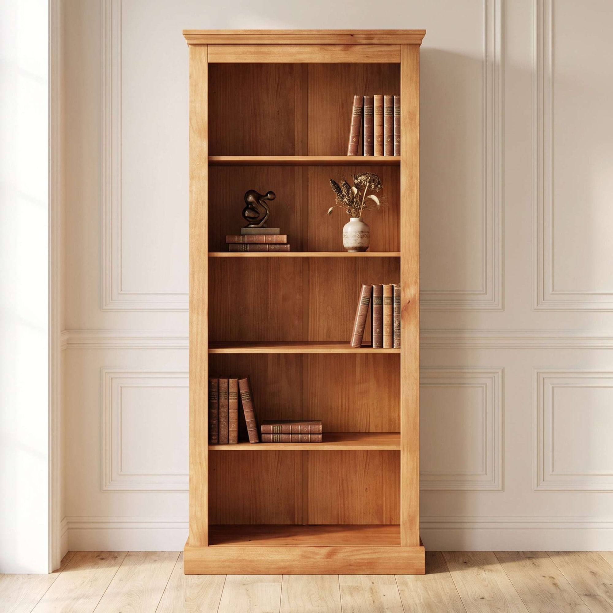 GOODproduct Bücherregal »Selma, Standregal, Stauraumregal, aus massivem Kiefernholz. FSC®« mit 1 festen und 3 verstellbaren Einlegeböden, Breite 80cm, Höhe 180cm