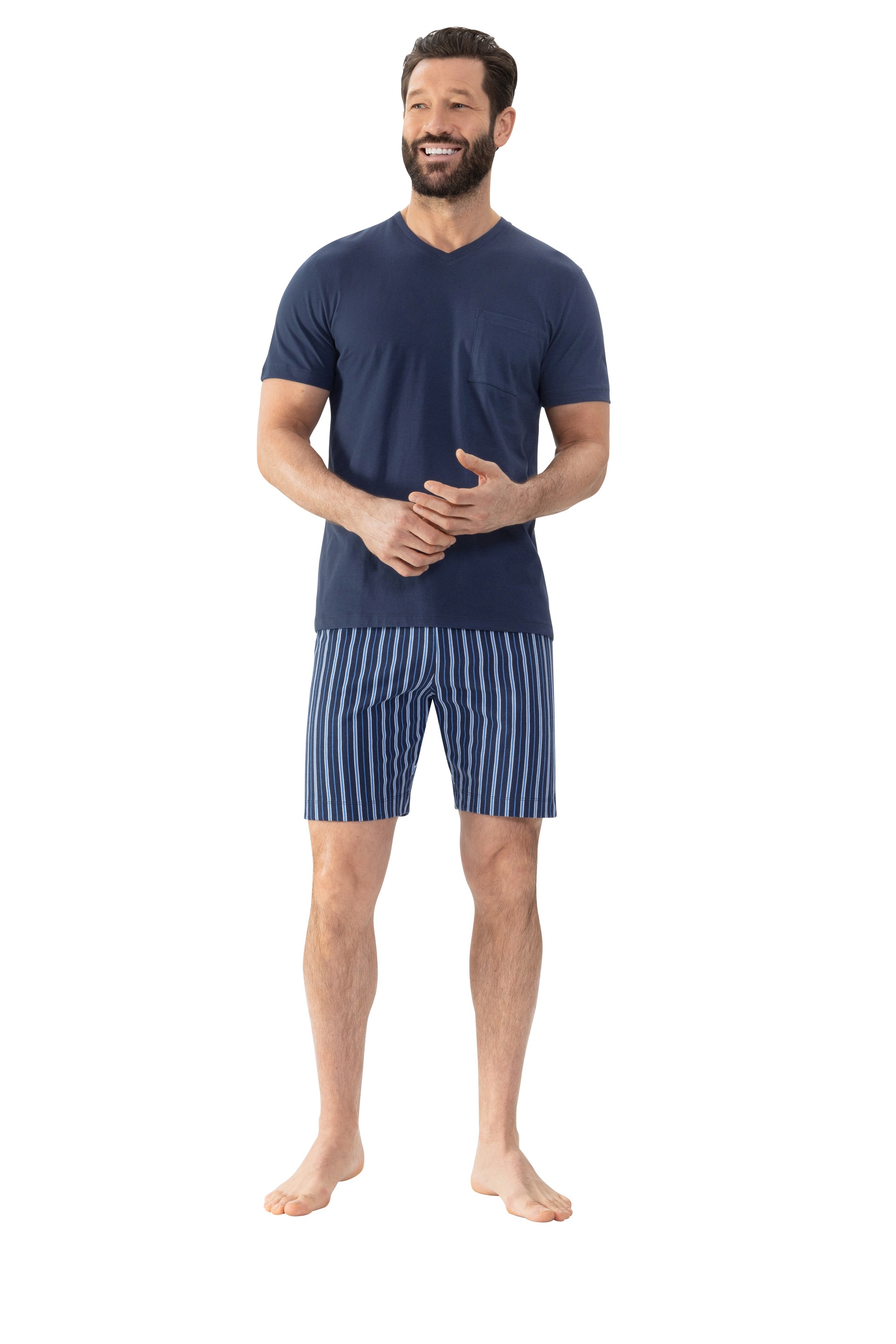 Image of Mey Shorty "Straight" Kurzarm-Shirt mit Brusttasche