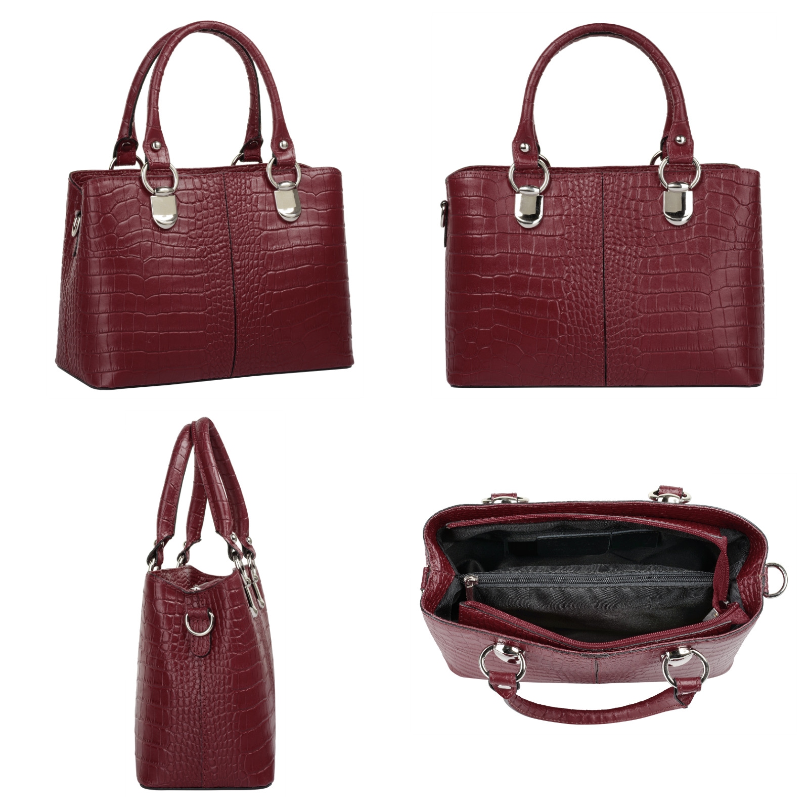 Cluty Umhängetasche, echt Leder, Made in Italy