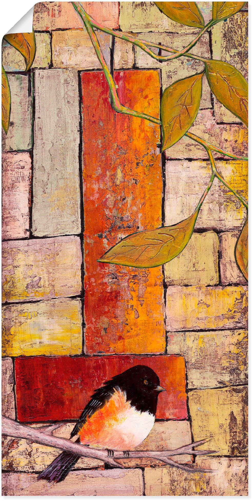 Image of Artland Wandbild »Vogel auf einem Ast I«, Vögel, (1 St.), in vielen Grössen & Produktarten - Alubild / Outdoorbild für den Aussenbereich, Leinwandbild, Poster, Wandaufkleber / Wandtattoo auch für Badezimmer geeignet bei Ackermann Versand Schweiz