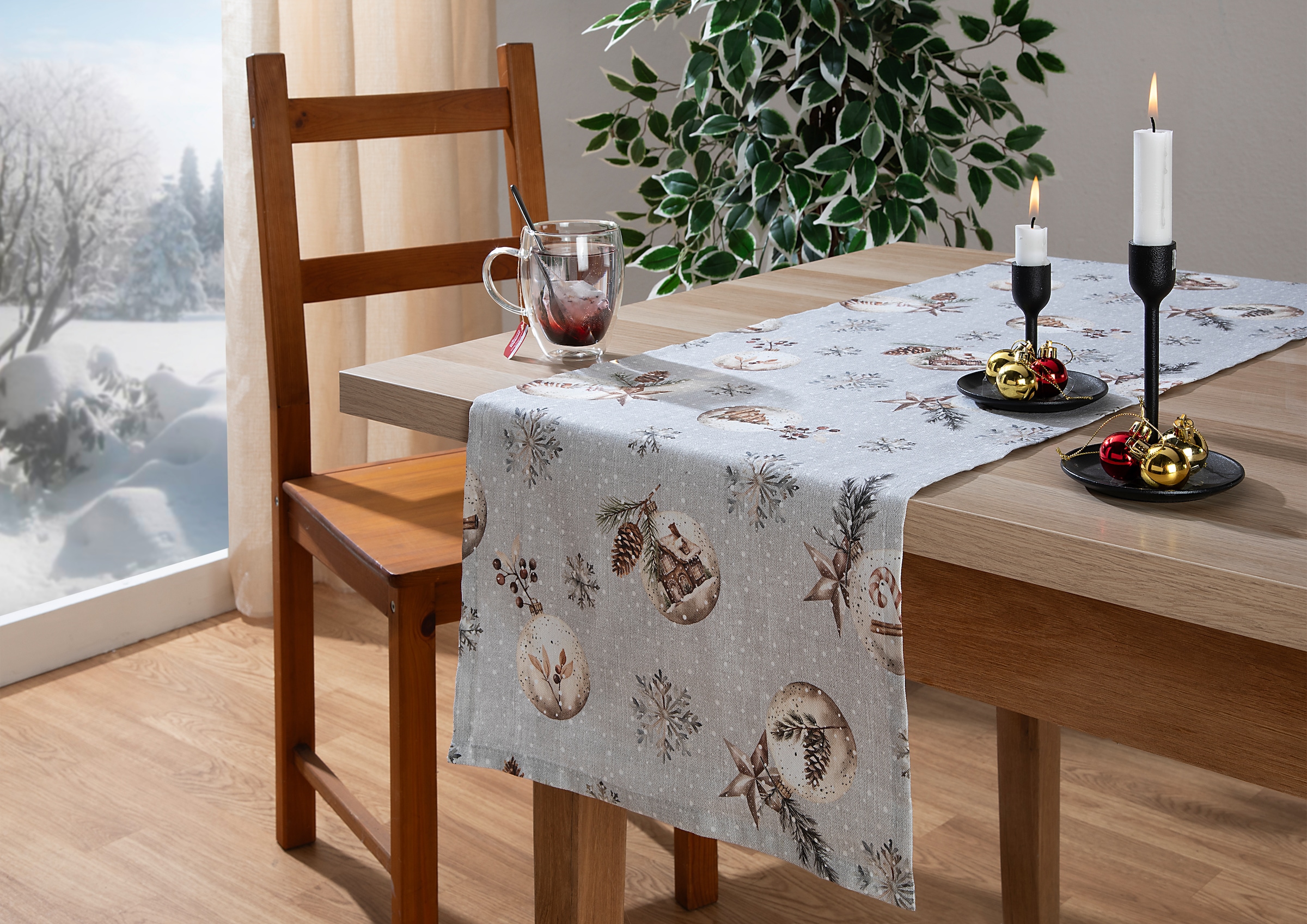 Image of HOME WOHNIDEEN Tischläufer "FELIZ NAVIDAD" Tischläufer, Dekostoff bedruckt