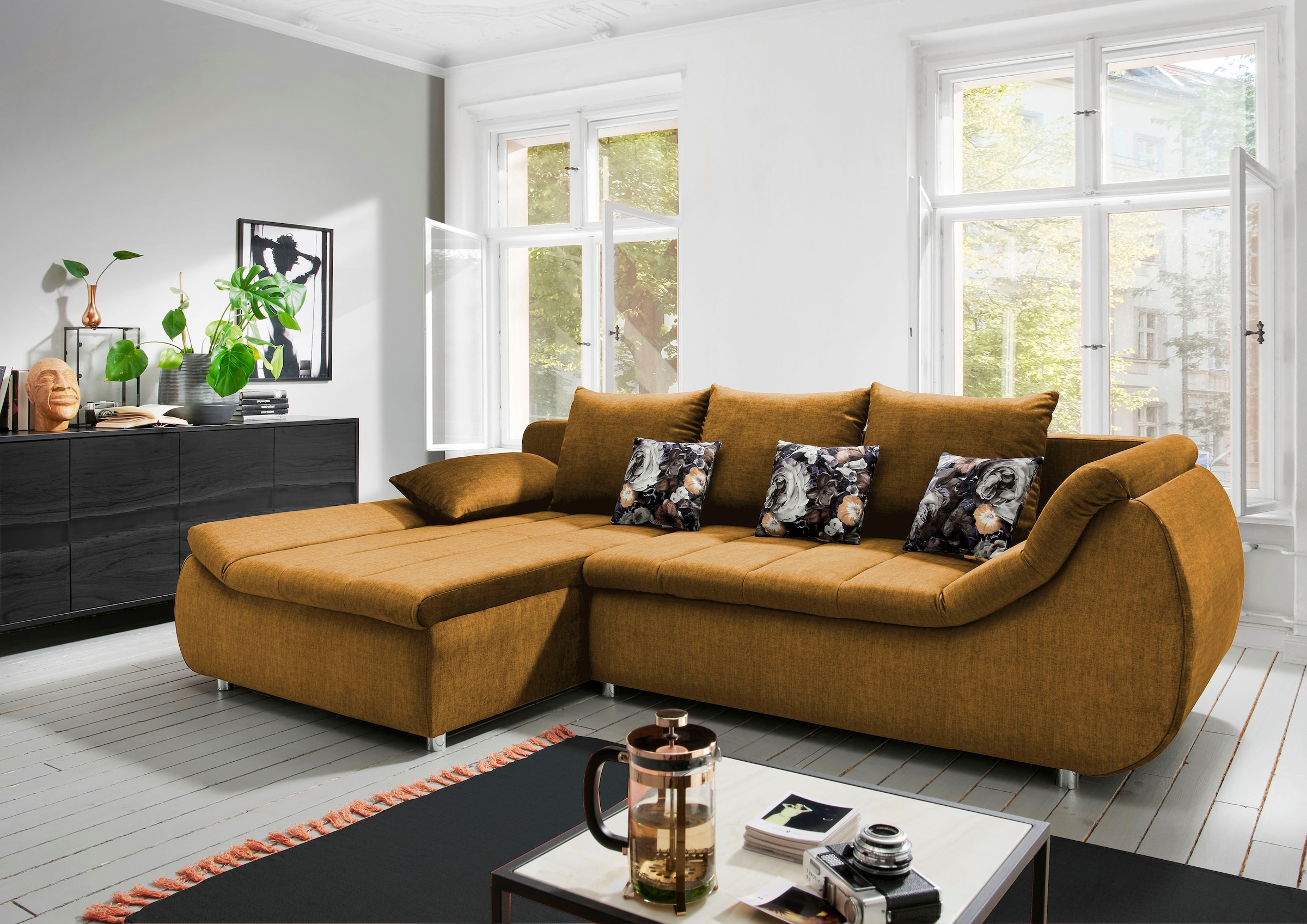 Image of Home affaire Ecksofa "Imolaa elegant, Breite 270cm, moderne Sitzsteppung, bequem, L-Form" auch mit Bettfunktion und Bettkasten