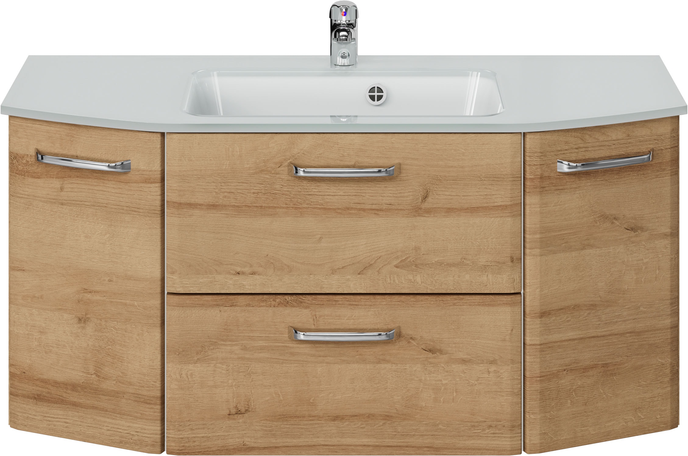 Image of Saphir Waschtisch "Quicket 318, mit Glasbecken, 112cm breit" 2 Stk. tlg.