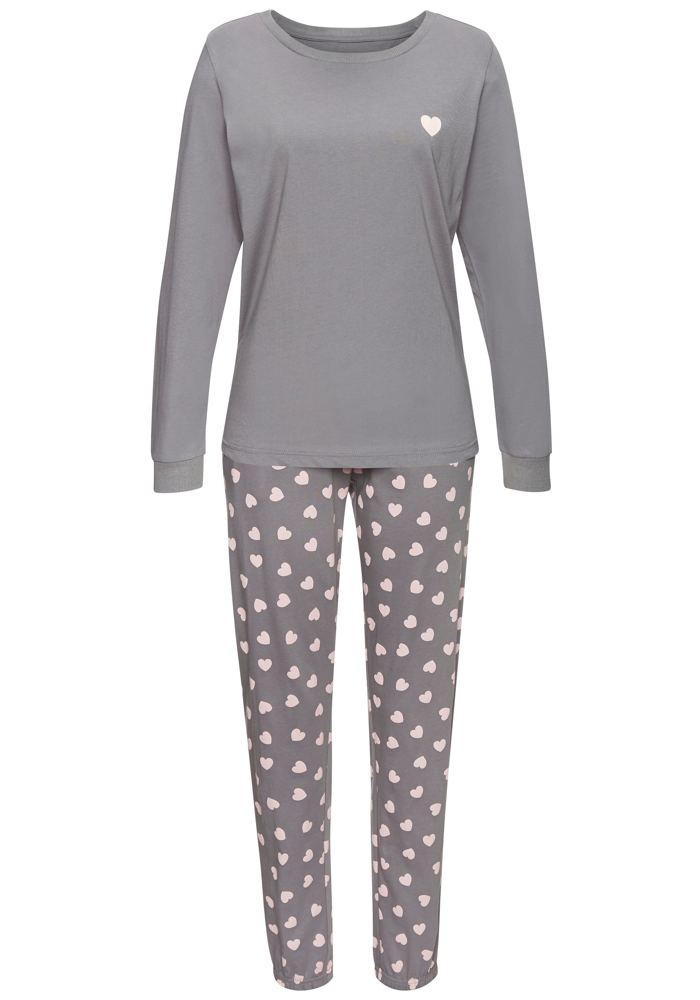 Vivance Dreams Pyjama Ensemble, 2 pièces mit süssem Herzmuster
