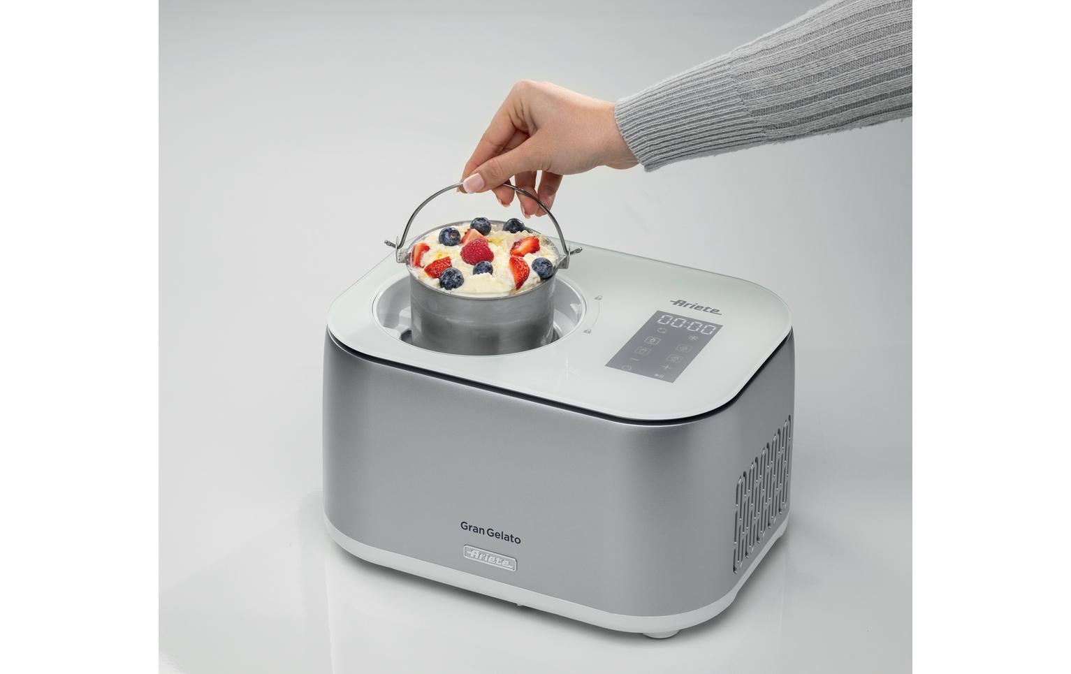 Ariete Eismaschine »Gran Gelato« 1 l 100 W Die integrierte Nachkühlfunktion Hält dein Eis bis zu 1 Stunde kühl.