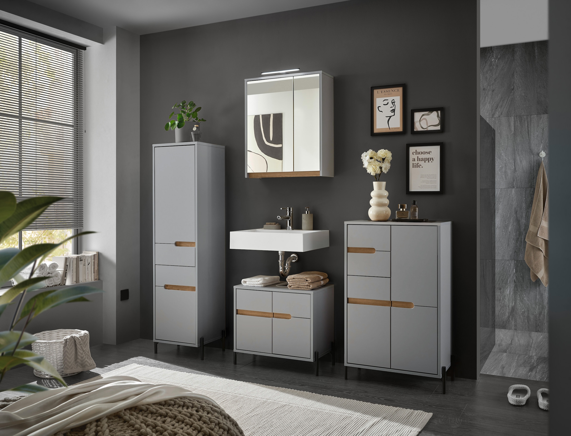 BASIC by Balculina Armoire haute »Avanto 40x155x35 cm« 1 cuis tlg. largeur 40 cm, fermeture douce pour portes, FSC-Mix 70%