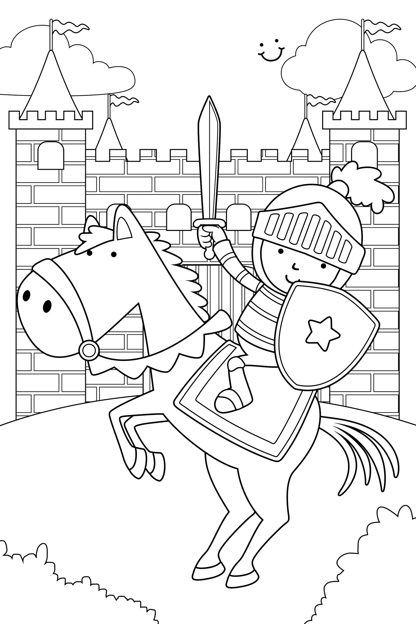 queence Wandsticker »Ritter und Burg« DIY-Wandsticker zum Bemalen