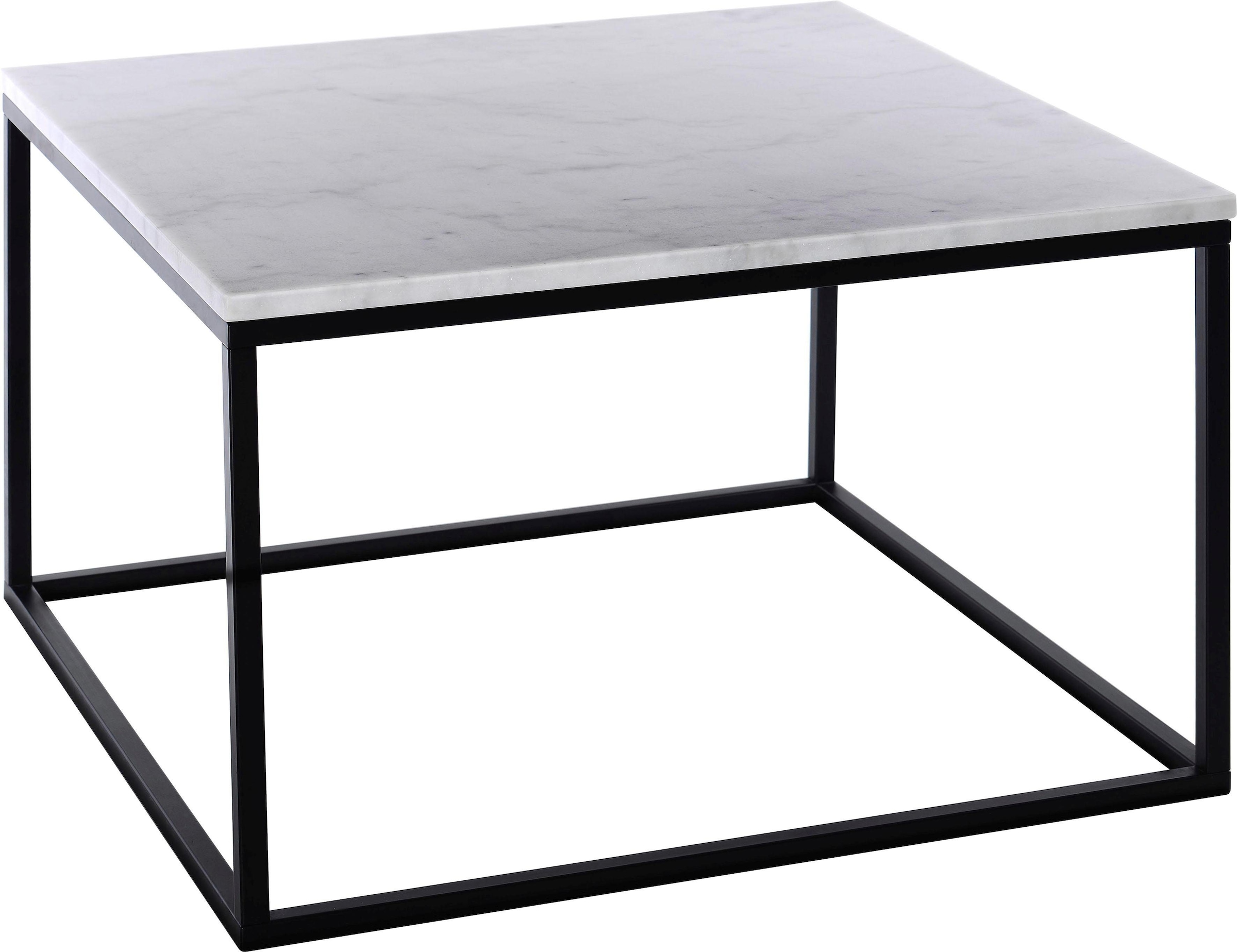 SIT Table basse »Wien aus Marmor mit Metallgestell – quadratisches Design« marbre véritable avec bord droit et structure métallique stable