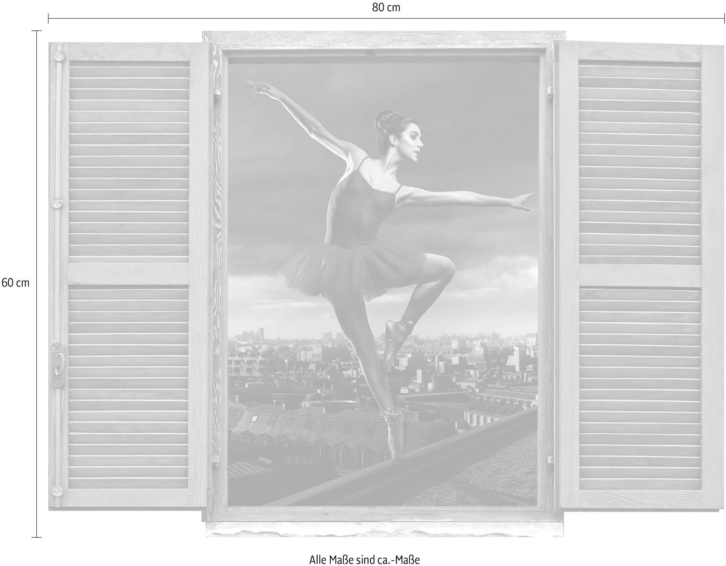 queence Autocollant mural »Tänzerin« Wandsticker, Wandbild, selbstklebend, 3D, Fenster