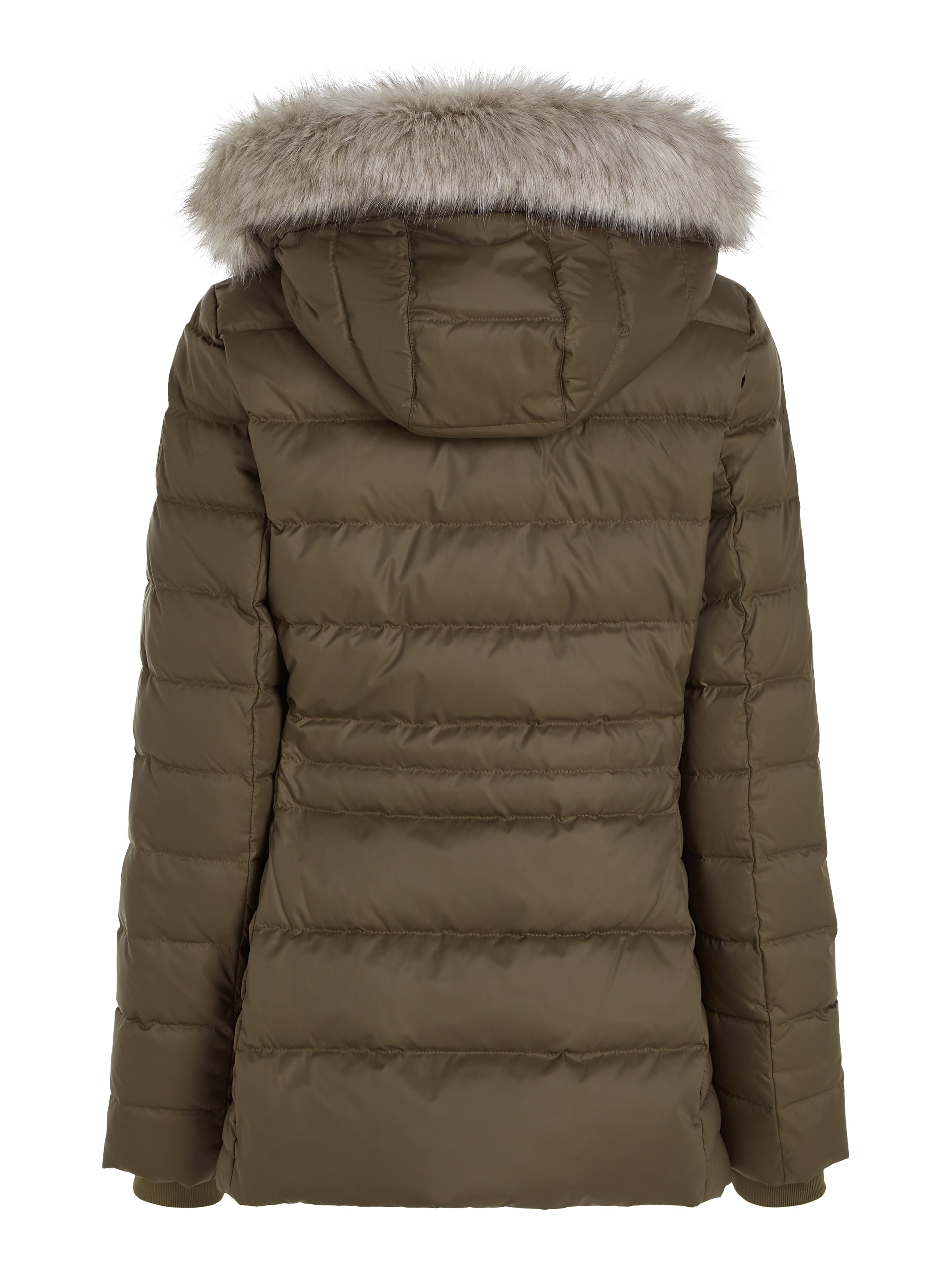 Tommy Hilfiger Daunenjacke »TYRA DOWN JACKET WITH FUR«, mit Kapuze, mit Kunstpelz-Besatz an Kapuze