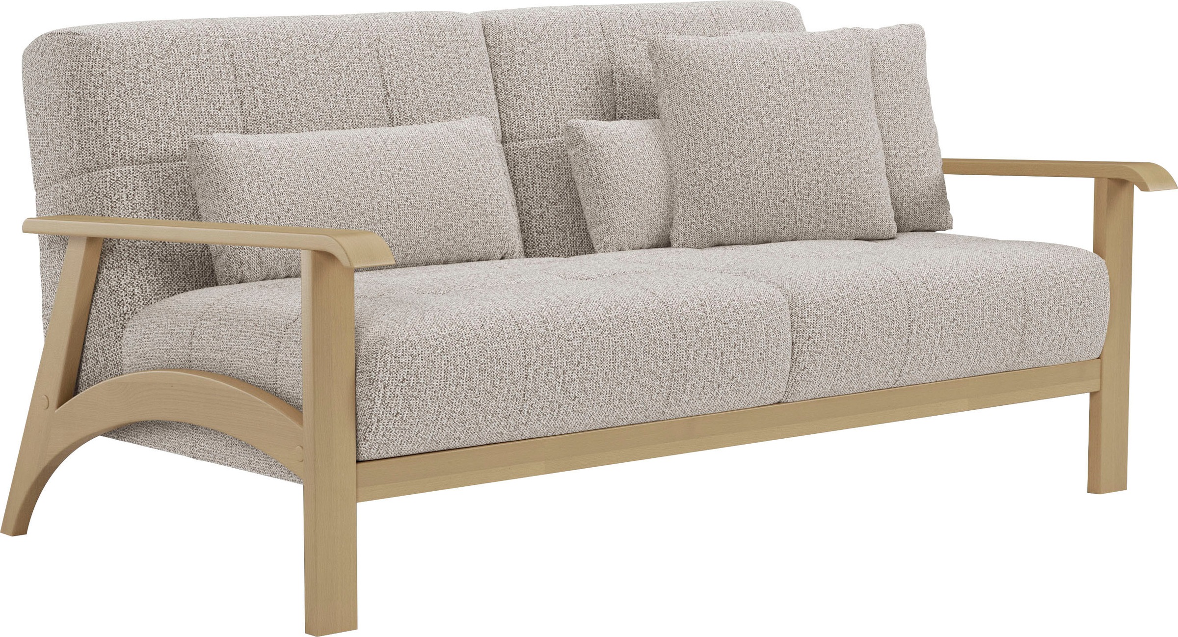 sit&more 2,5-Sitzer »Billund«, Armlehnen aus Buchenholz in natur, verschiedene Bezüge und Farben