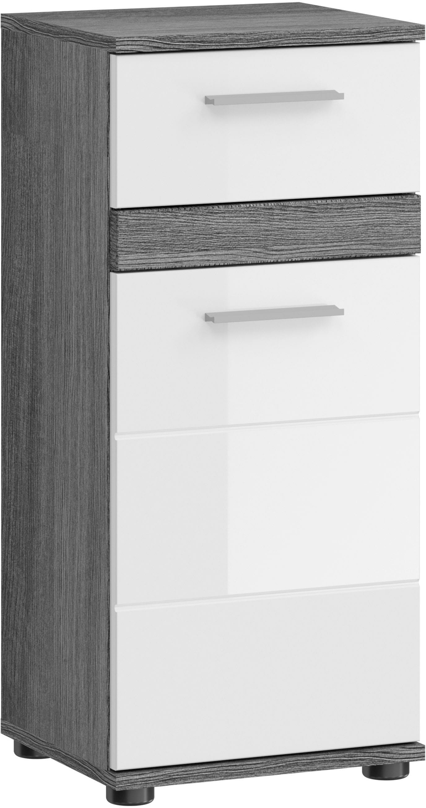 Image of welltime Unterschrank "LUCCA, Breite 35cm, 1 Tür (TA wechselbar), 1 Schubkasten" MDF Front, Badmöbel, Badschrank, Schrank, Bad, Badezimmer