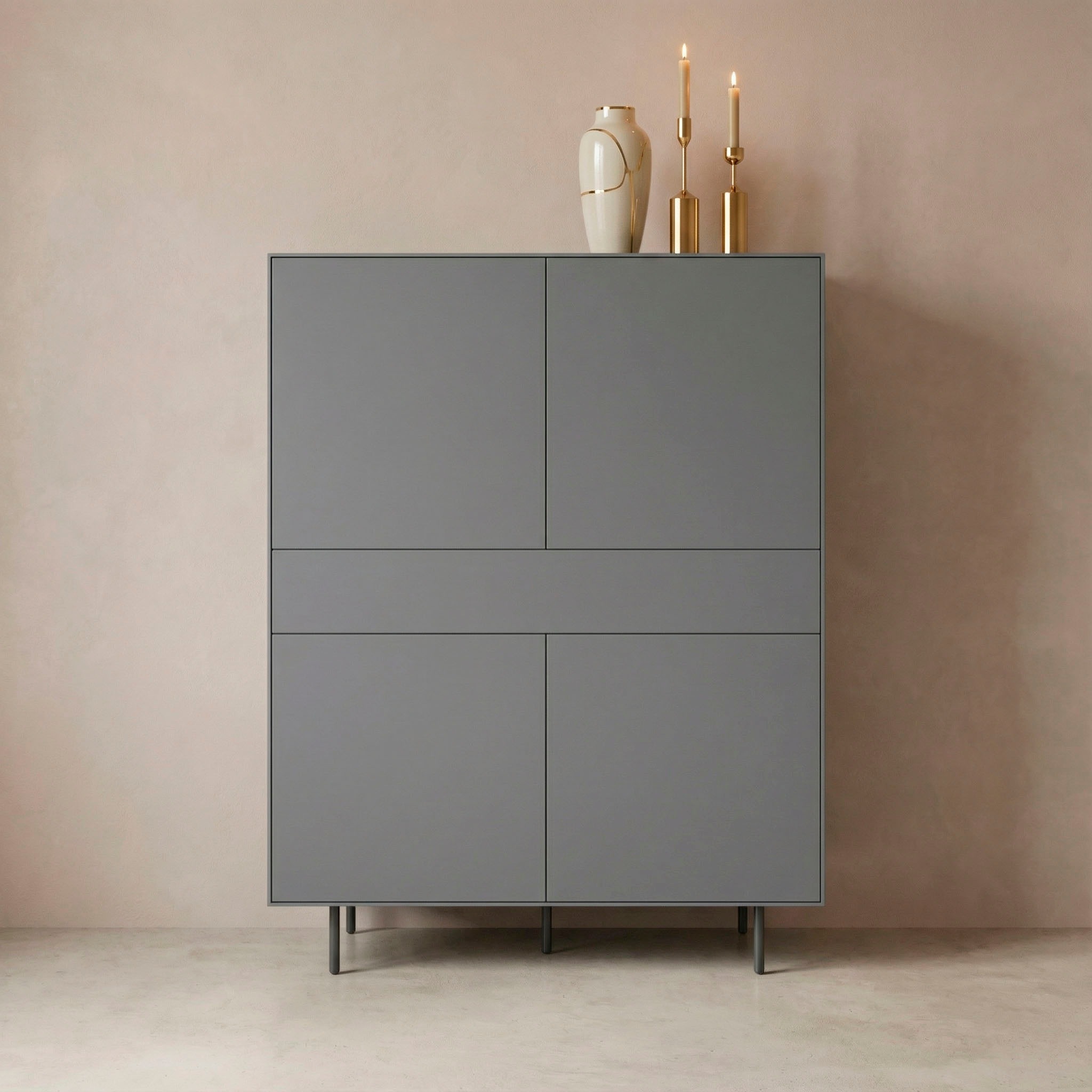 Image of LeGer Home by Lena Gercke Highboard "Essentials, Sideboard, Kommode, Anrichte, Schrank, Stauraumschrank" Breite: 111 cm, UV lackiert, Push-to-open-Funktion