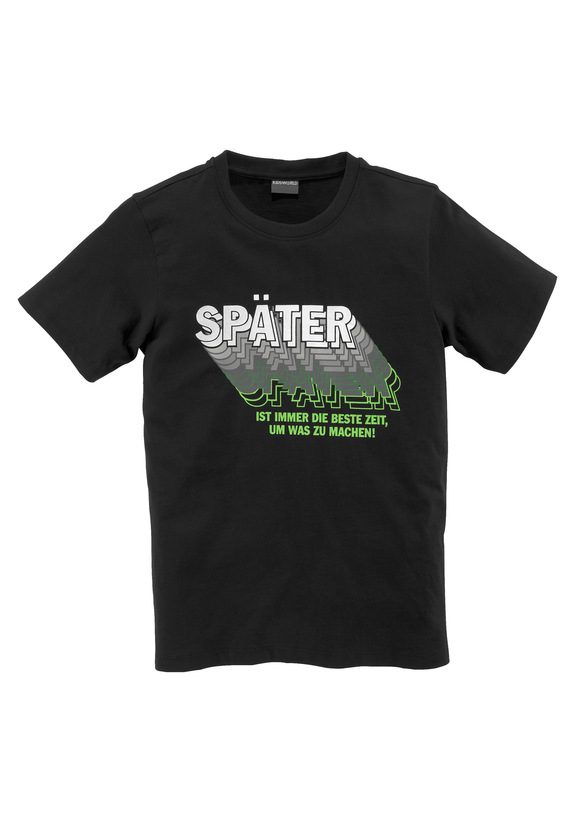 en ✌ KIDSWORLD T-Shirt ligne Sprücheshirt »SPÄTER......«, Acheter