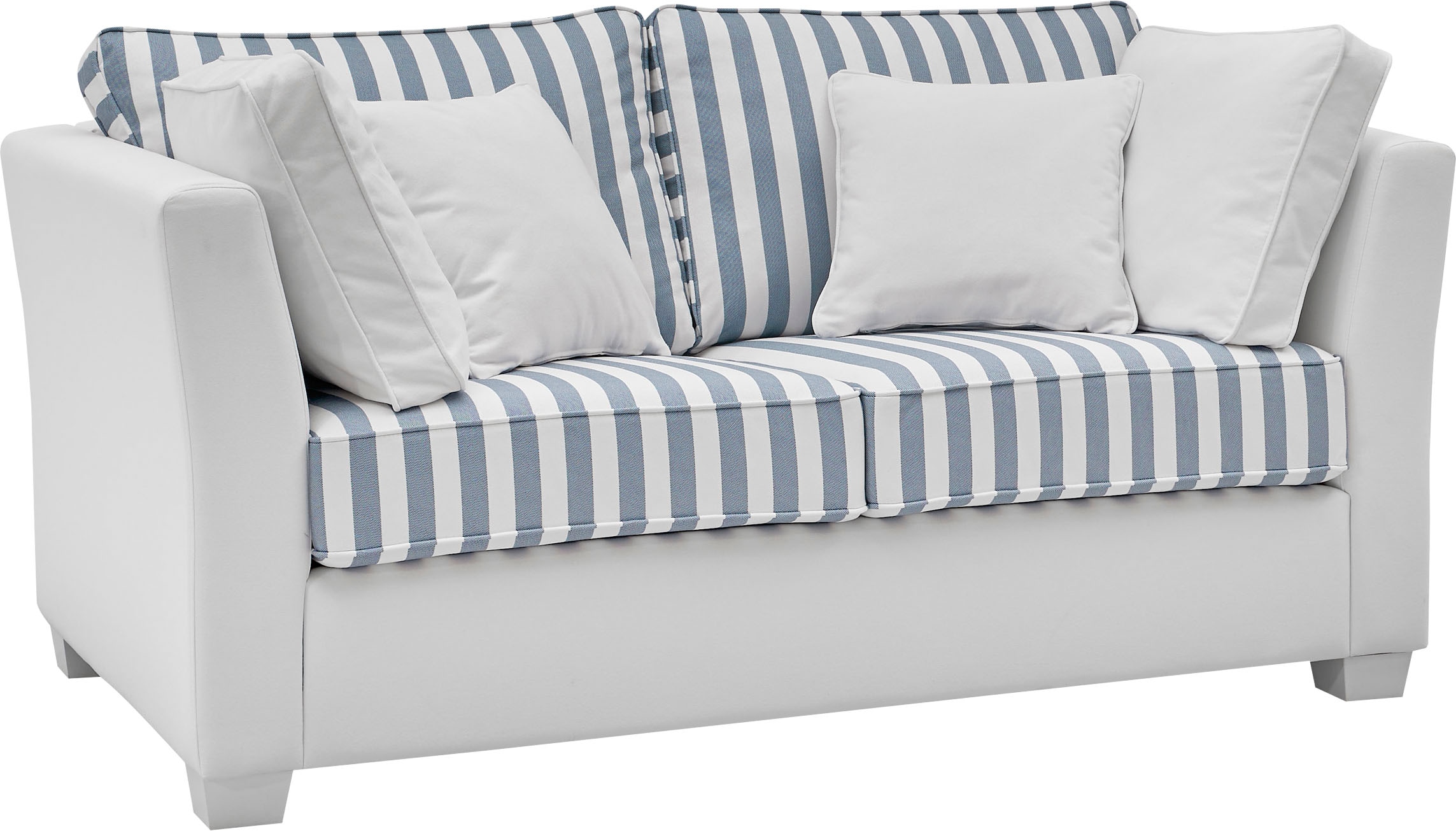 Home affaire 2-Sitzer »CALIFORNIA«, maritimer Landhausstil, in 3 Breiten, mit Holzfüssen Weiss lackiert