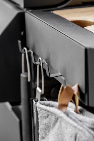 WENKO Hakenleiste »Modell Ima«, magnetisch, mit 4 Haken für Spültücher und Grillzubehör, ohne Bohren