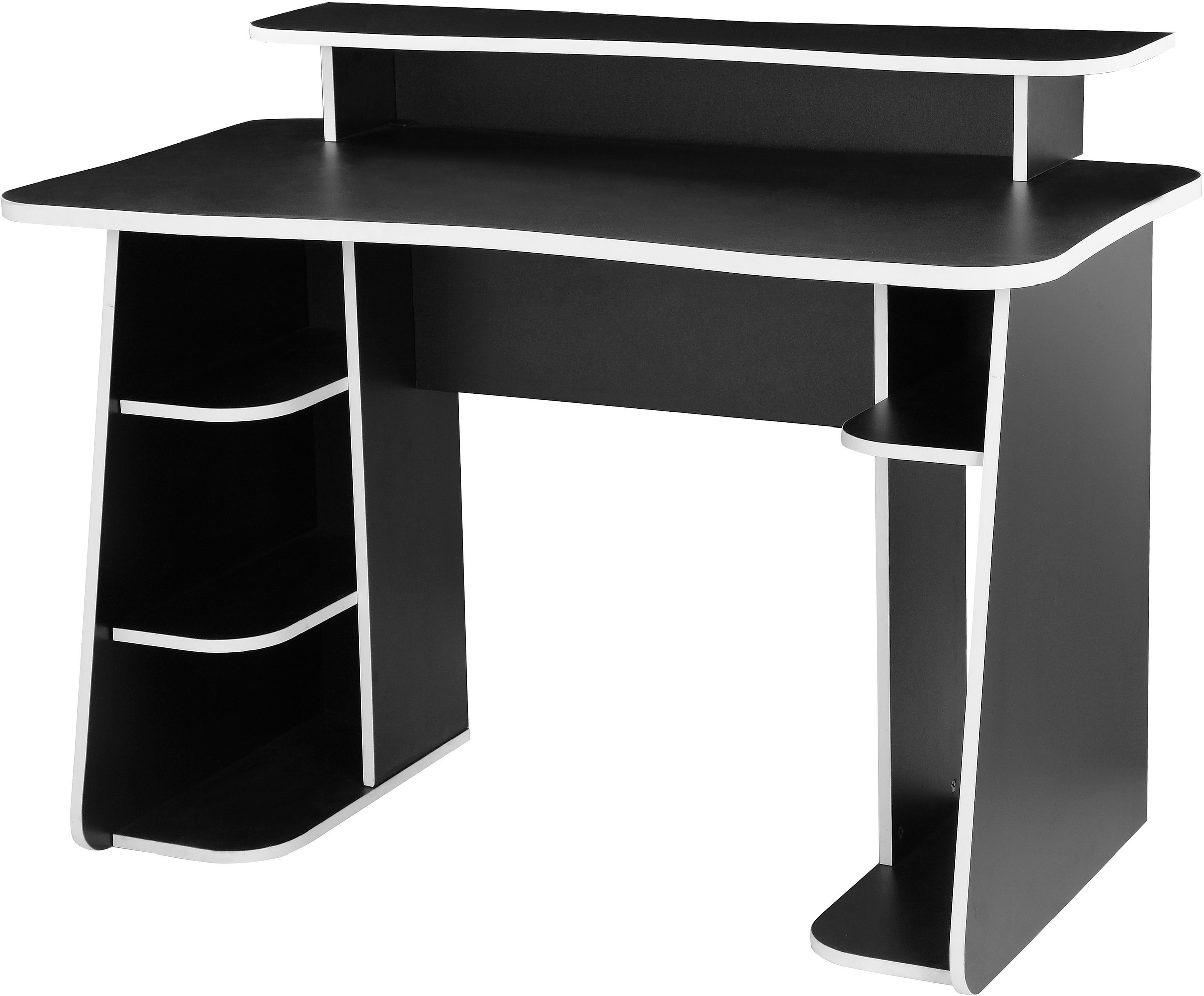 Image of GOODproduct Gamingtisch "GAME, Computertisch, Schreibtisch, Towerfach, Monitoraufsatz," ergonomisch geschwungene Tischplatte, Breite 120 oder 150 cm