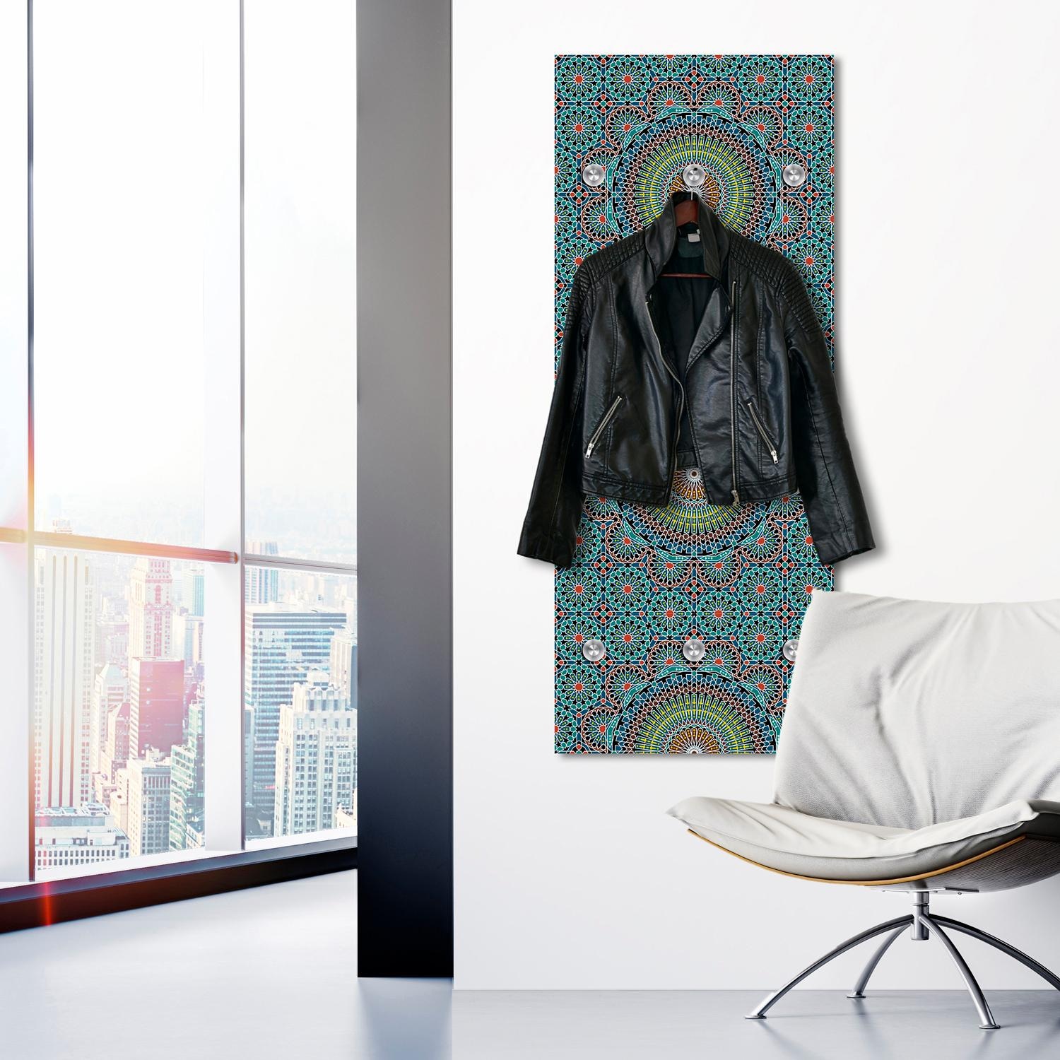 queence Barre de penderie »Blumen« mit 6 Haken, 50 x 120 cm