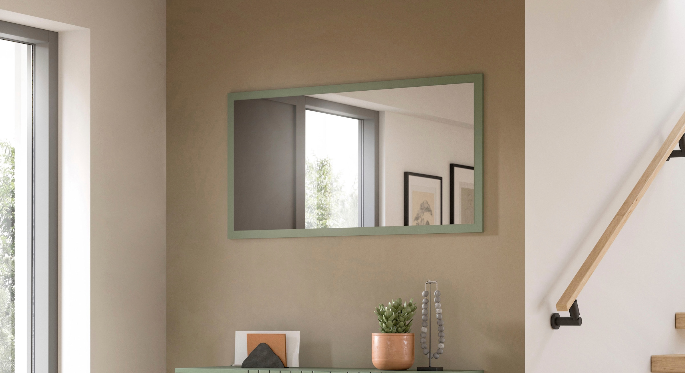 Home affaire Spiegel »TATIO,106x55x2 cm, grosse Spiegelfläche« Garderobenspiegel, Flurspiegel