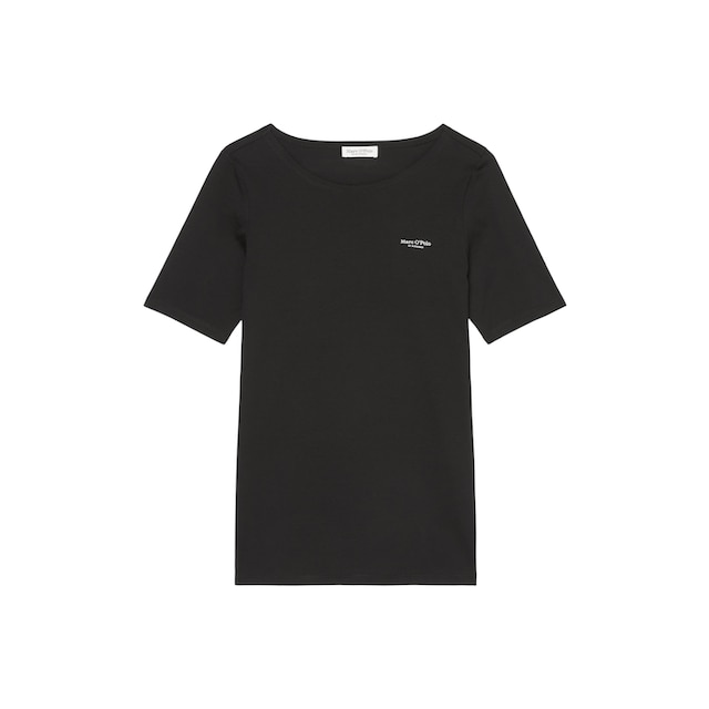 versandkostenfrei ♕ Logo neck, logo-print«, round T-Shirt auf Marc »T-shirt, Brust kleinem kaufen der O\'Polo mit short-sleeve,