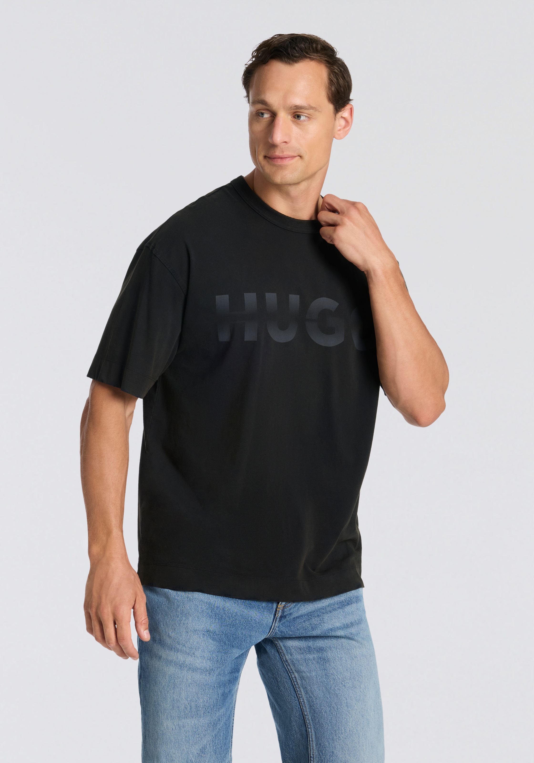 HUGO Blue T-Shirt »Nenzye« loose fit, Rundhalausschnitt