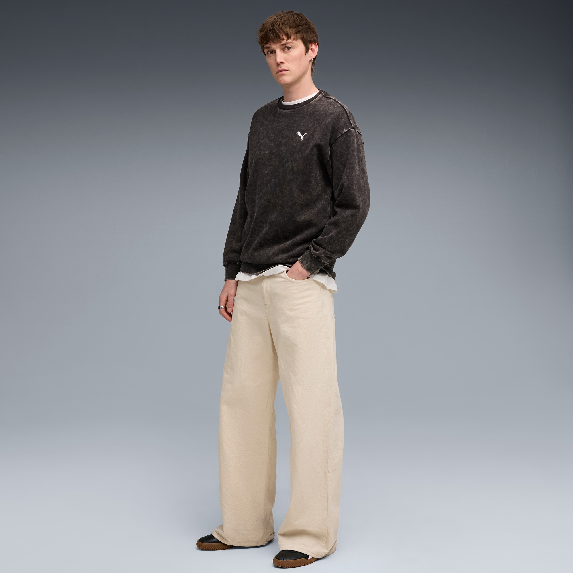 PUMA Langarmshirt »ESS ELEVATED RELAXED WASH CREW FL«