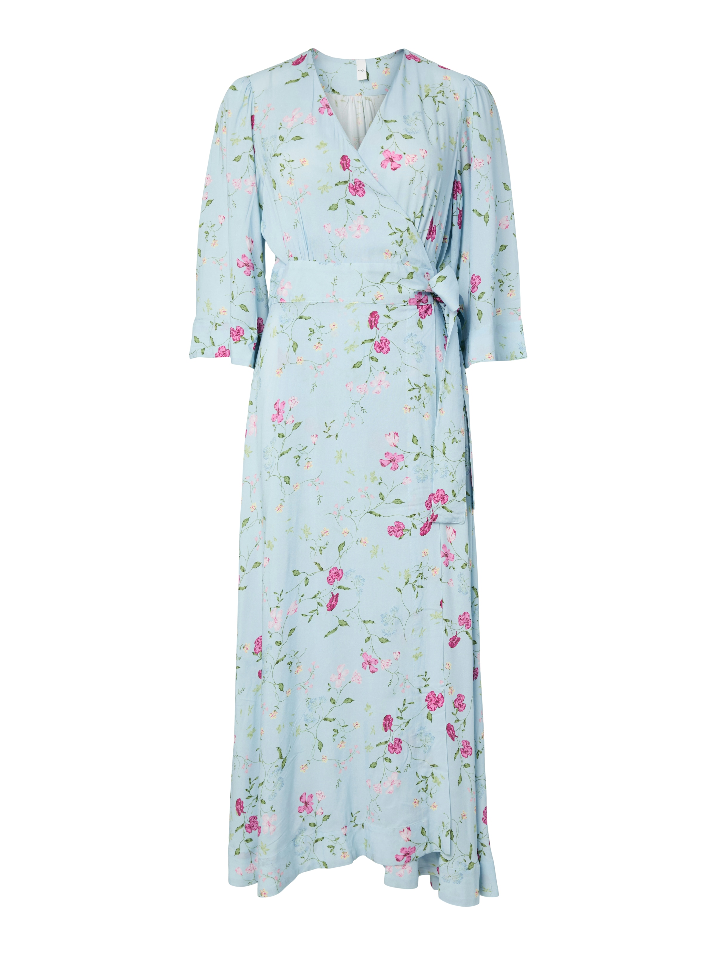 Y.A.S Robe en ligne A »YASSAVANNA 3/4 WRAP LONG DRESS S. NOOS« Sommerkleid aus Viskose mit Wickel-Optik