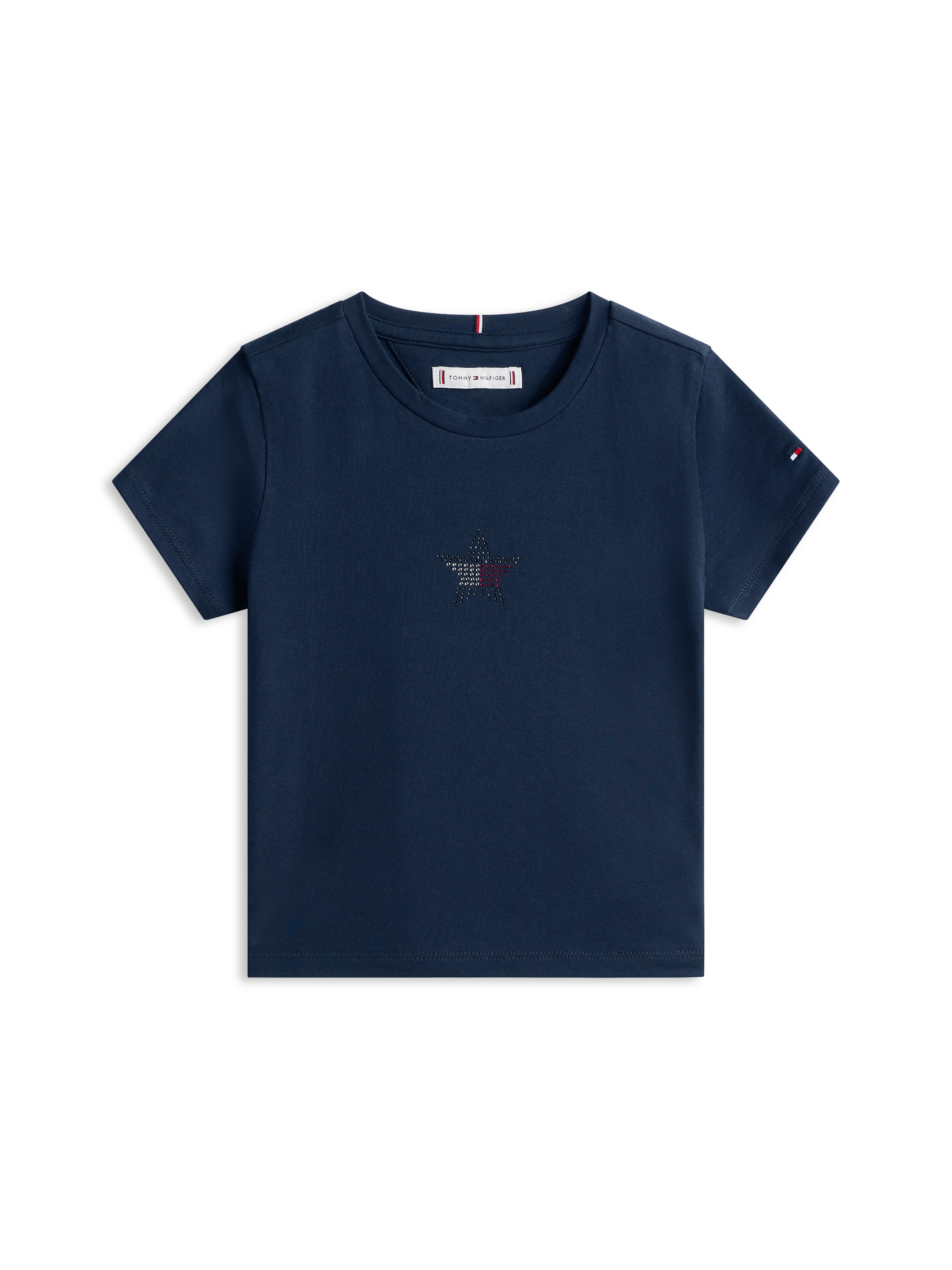 Tommy Hilfiger T-shirt »STAR FLAG TEE SHORT SLEEVE« enfants jusqu'à 16 ans, logo avec strass