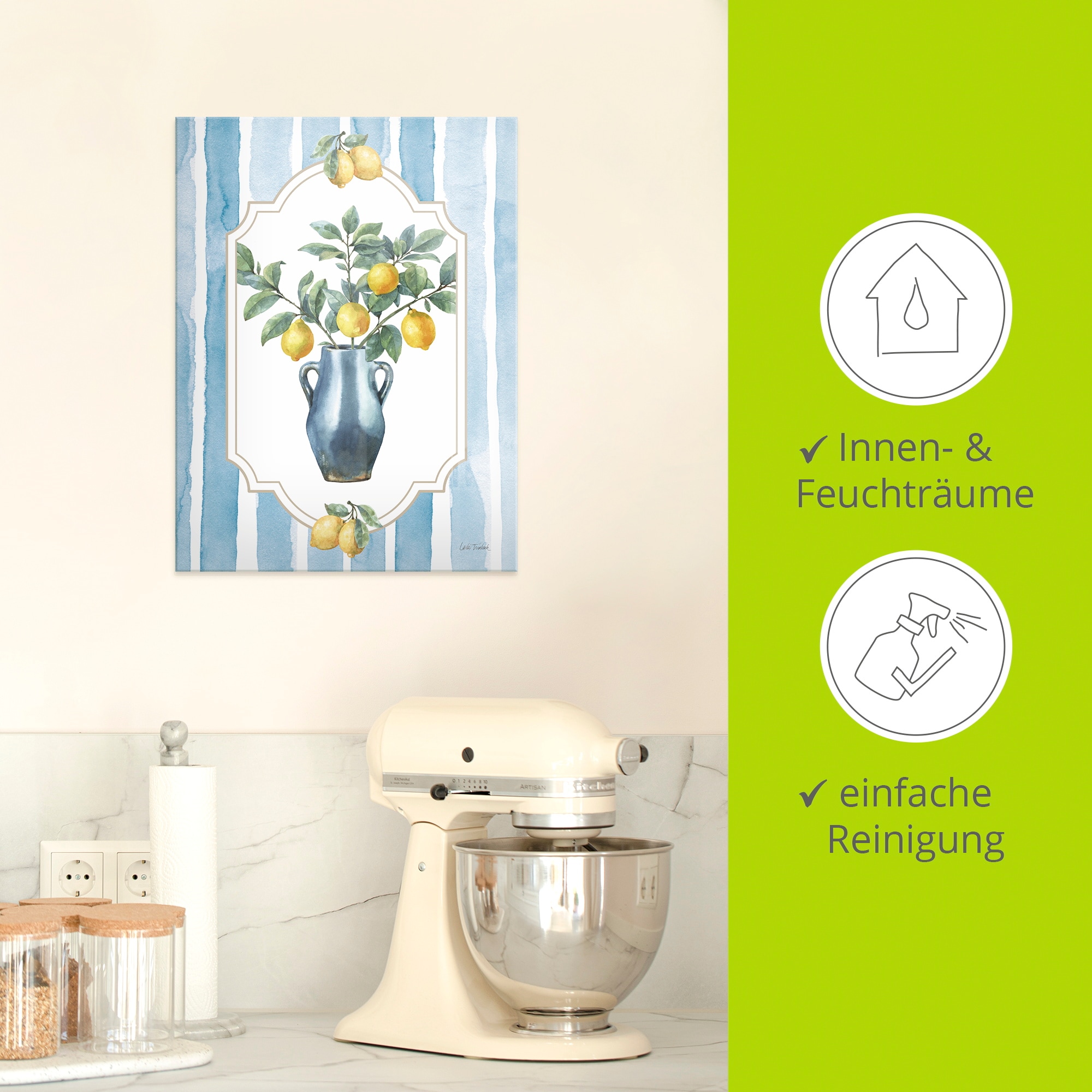 Artland Glasbild »Le Citron I« Arrangements 1 Stk. tlg. in verschiedenen Grössen