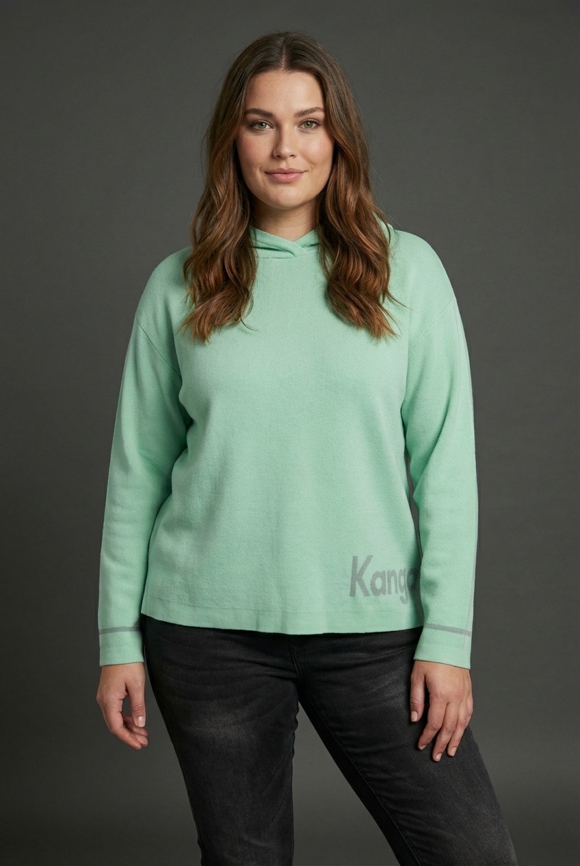 Image of KangaROOS Kapuzenpullover aus Viskose-Mix, lässige Passform, Langarm, grosse Grössen
