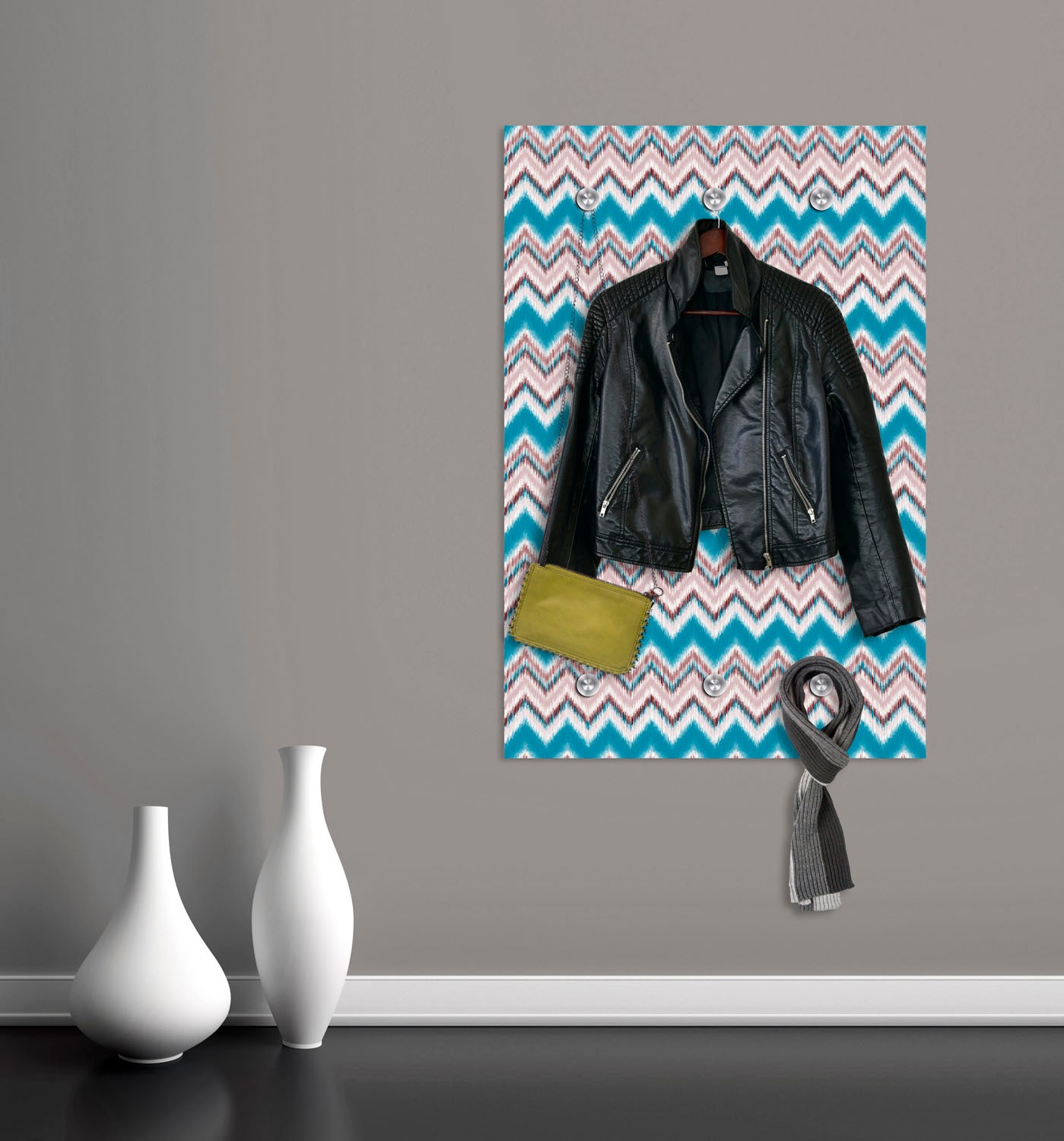 queence Barre de penderie »Streifen« mit 6 Haken, 80 x 120 cm