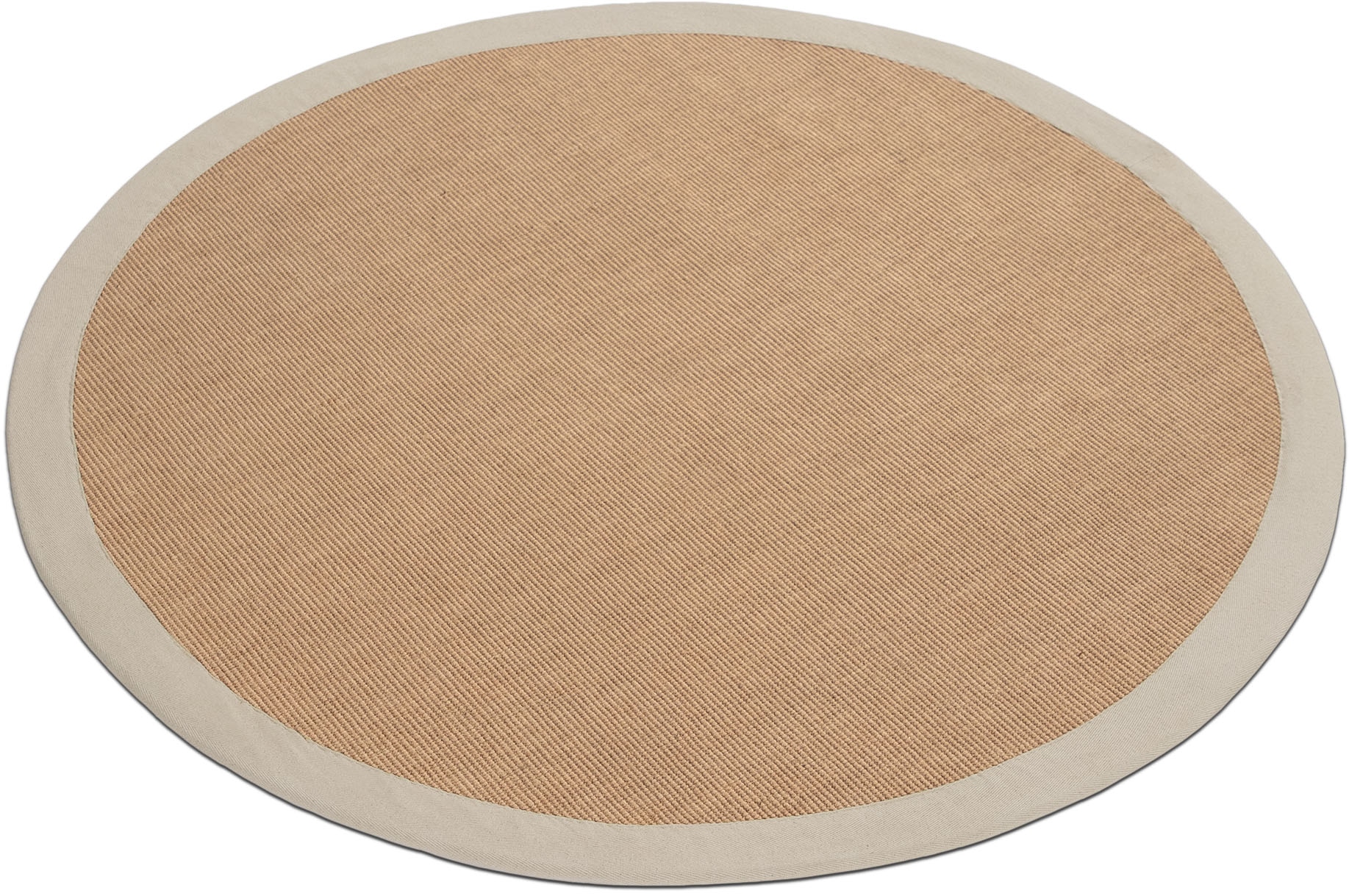 carpetfine Tapis en sisal »Sisal« Rond 5 mm Höhe mit farbiger Bordüre, Anti-Rutsch Rückseite