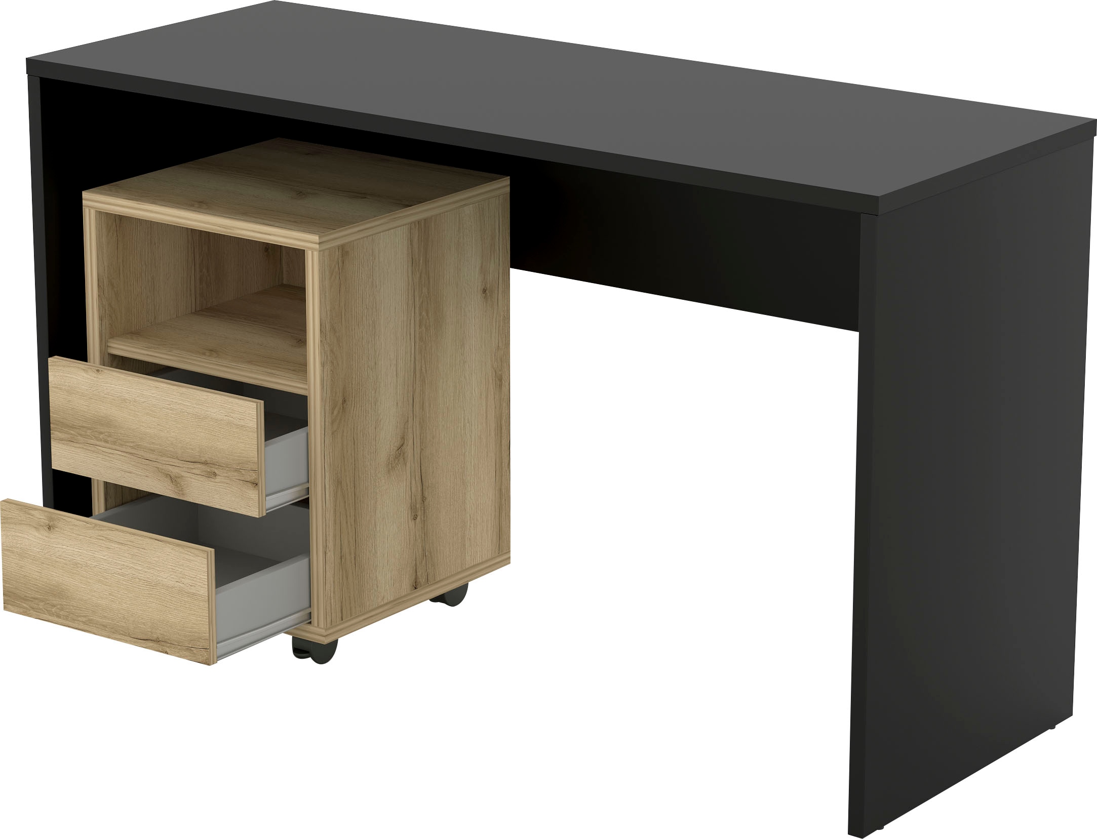 Image of Home affaire Büromöbel-Set "Agapi" Set, 2 Stk. tlg. bestehend aus Schreibtisch und Rollcontainer im modernen Design