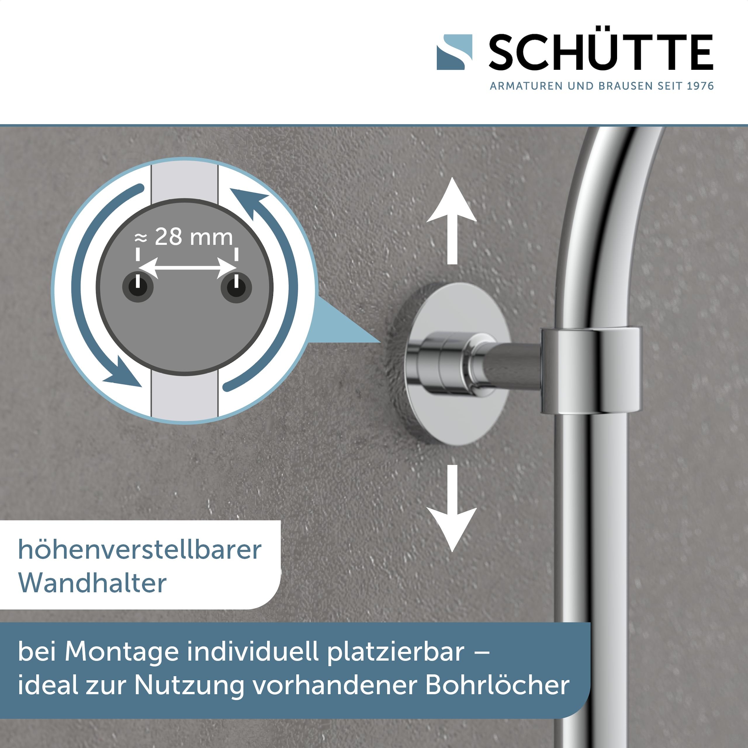 Schütte Colonne de douche »MADURA FRESH« incl. joint d'économie d'eau, verrou de sécurité, anti-calcaire, réglable en hauteur