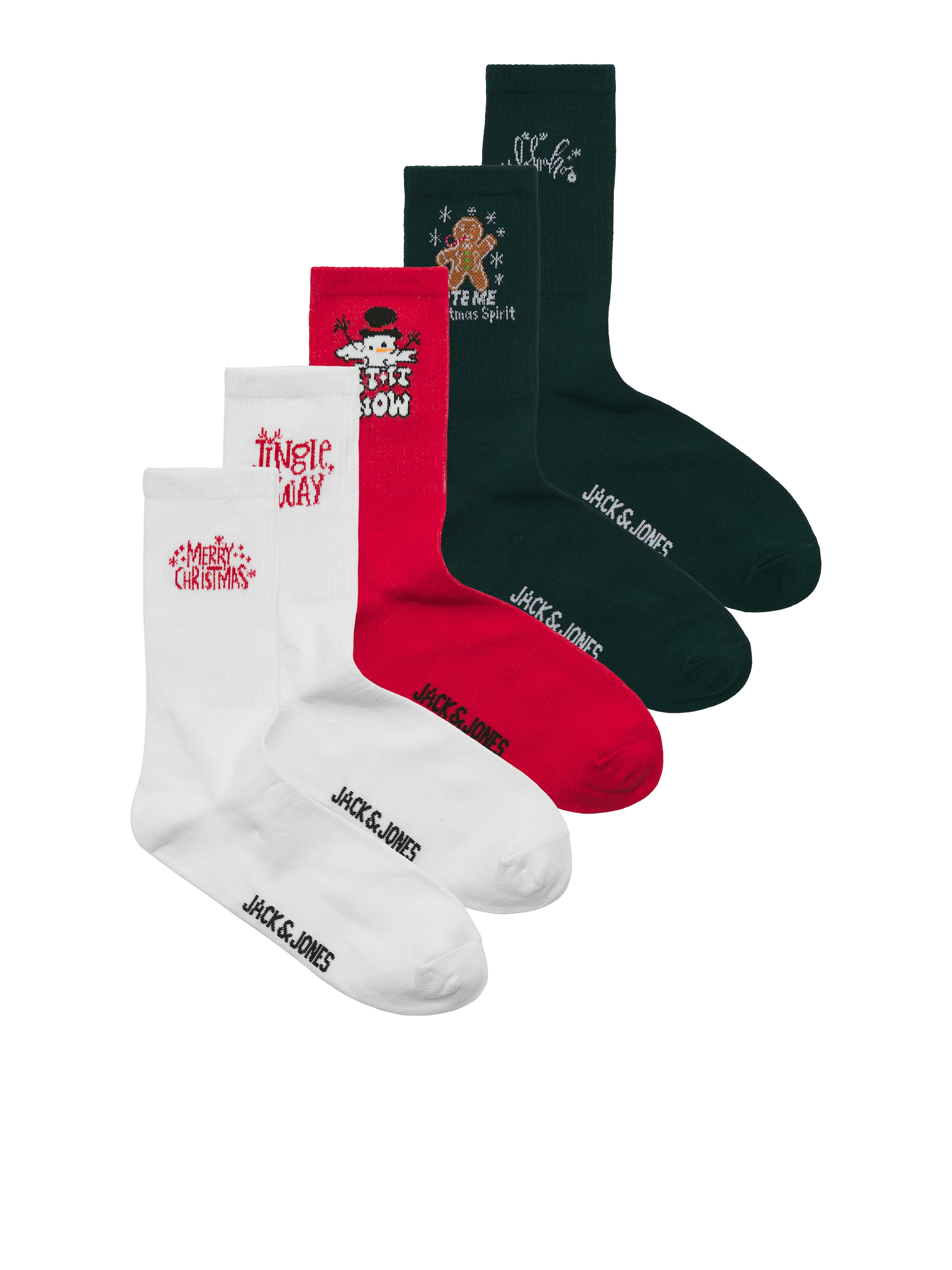 Image of Jack & Jones Freizeitsocken "JACJINGLE TENNIS SOCKS 5 PACK" Packung, 5 Paar tlg. Baumwollmischung