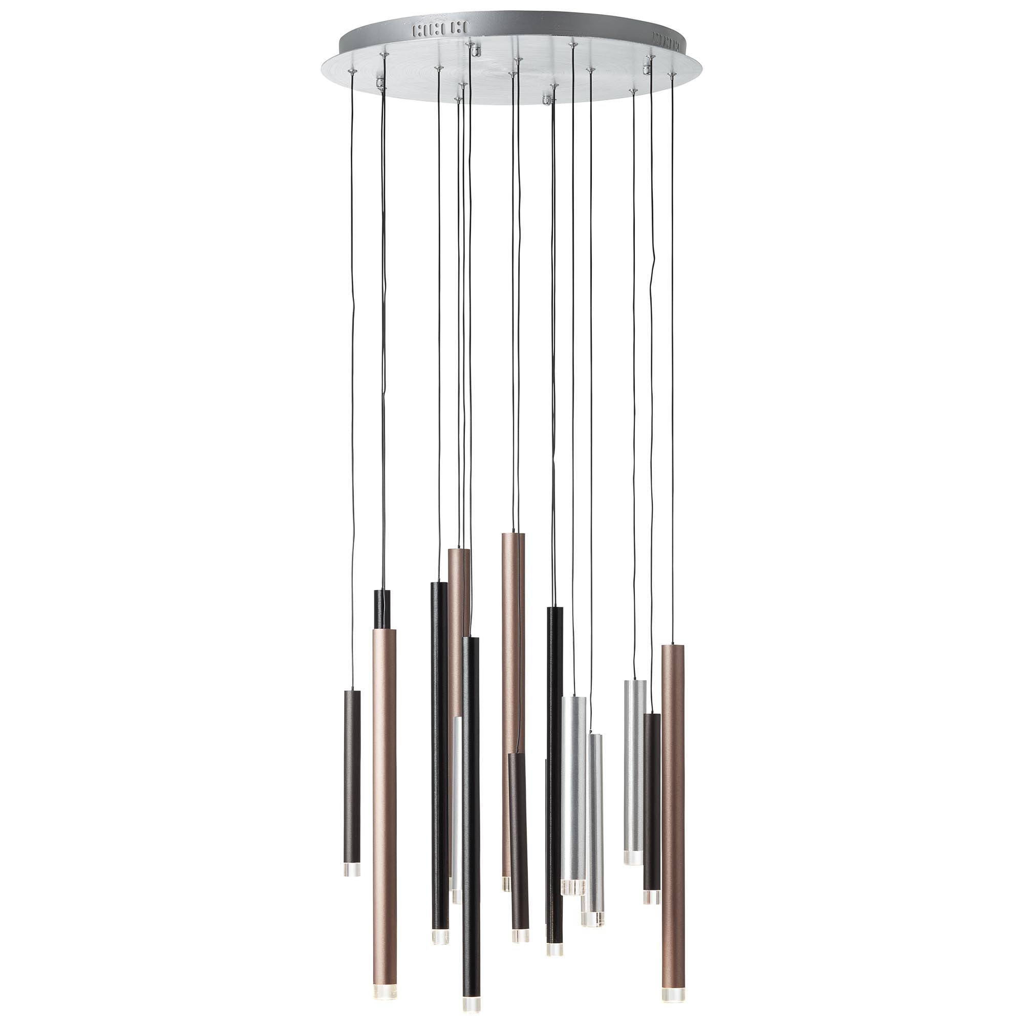 Brilliant Pendelleuchte »Cembalo«, 16 flammig, Leuchtmittel LED-Modul | LED fest integriert, LED Hängelampe 16flg braun/Kaffee