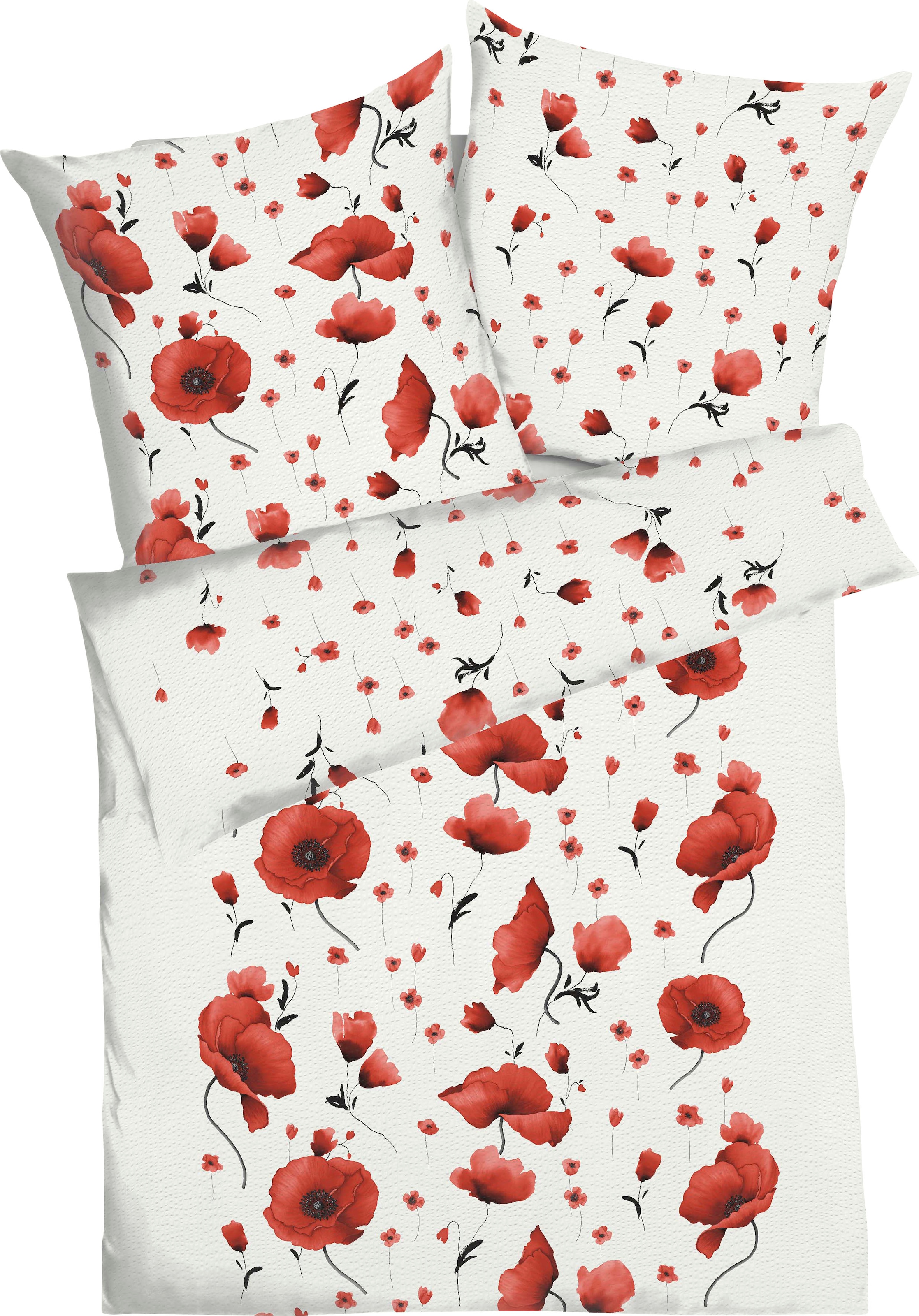 Image of Kaeppel Bettwäsche "Scarlett" 2 Stk. mit grossen Mohnblumen