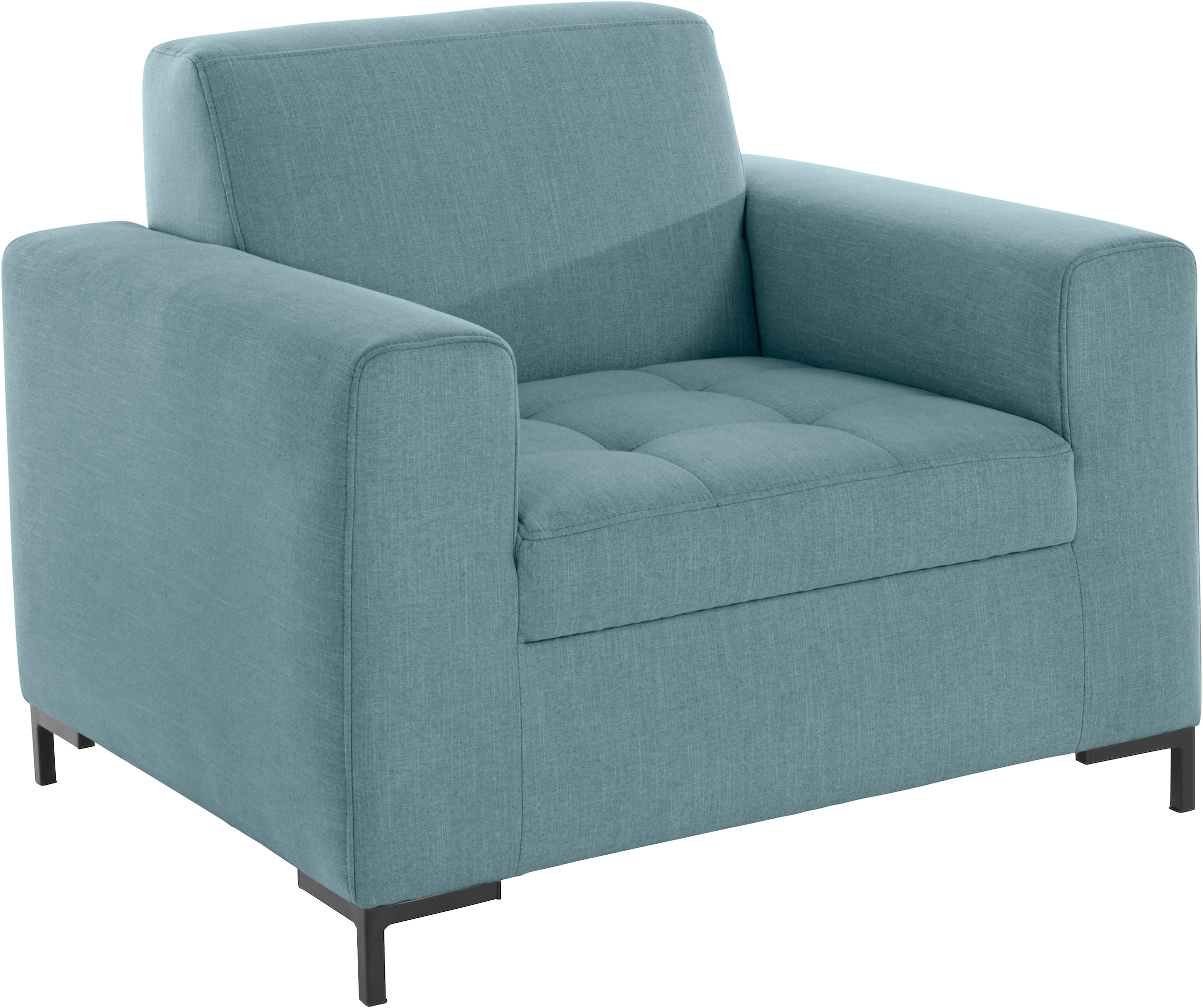 GOODproduct Sessel »Grazzo«, hochwertige Stoffe aus recyceltem Material, Steppung im Sitzbereich