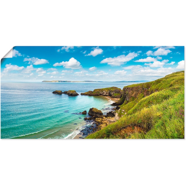 Artland Wandbild »Küstenweg in Carrick-a-Rede«, Gewässer, (1 St.), als  Leinwandbild, Poster in verschied. Grössen