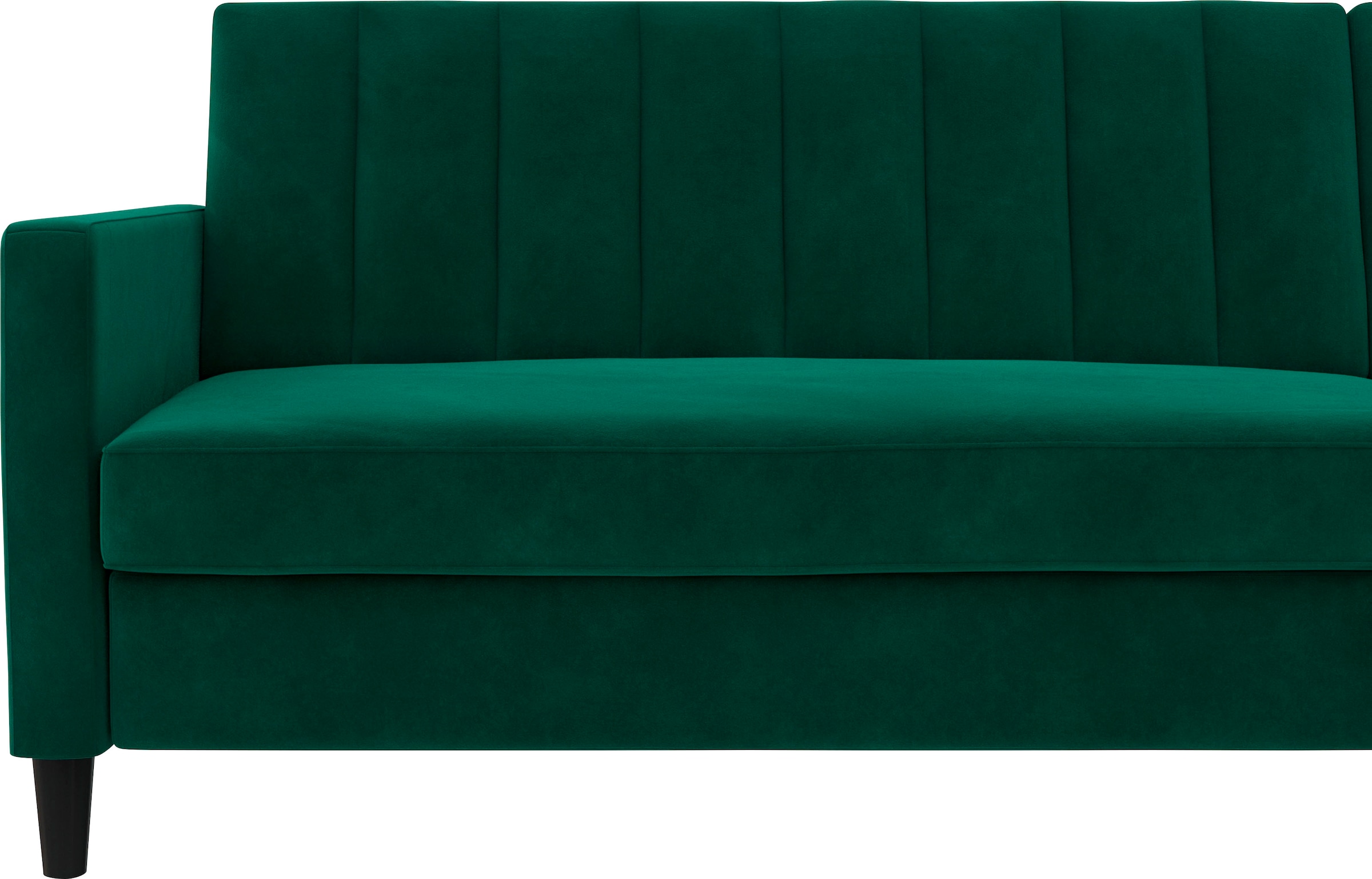 Dorel Home Ecksofa mit Schlafffunktion, Recamiere mit Stauraum beidseitig montierbar, Rückenlehne 2-teilig und 3-fach verstellbar