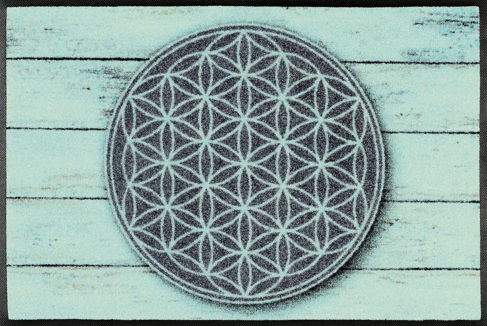 Image of wash+dry by Kleen-Tex Fussmatte »Pattern of Life«, rechteckig, 7 mm Höhe, Schmutzfangmatte, Motiv Blume des Lebens, rutschhemmend, waschbar bei Ackermann Versand Schweiz