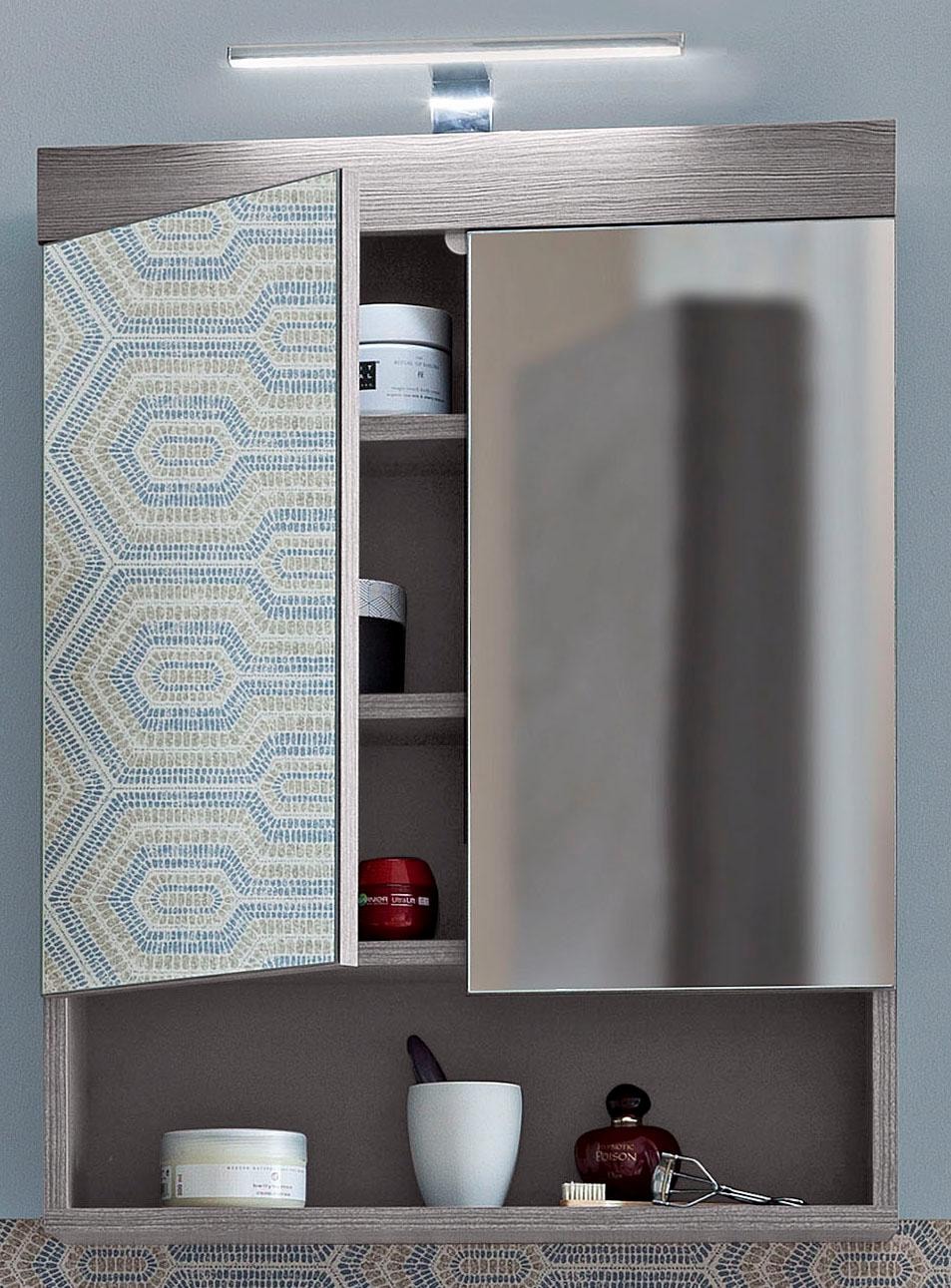welltime Spiegelschrank »Royan«, Badezimmerspiegel mit offenem Fach - Masse (B/T/H) 58/18/75 cm
