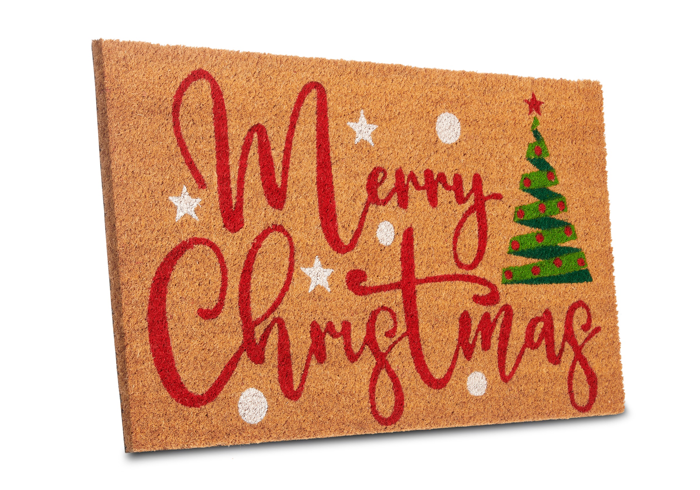 HANSE Home Fussmatte »Kokos Merry Christmas Tree, Türmatte«, rechteckig, 15 mm Höhe, Schmutzfangmatte, Rutschfest, Outdoor, Weihnachten, Kokosmatte, Flur