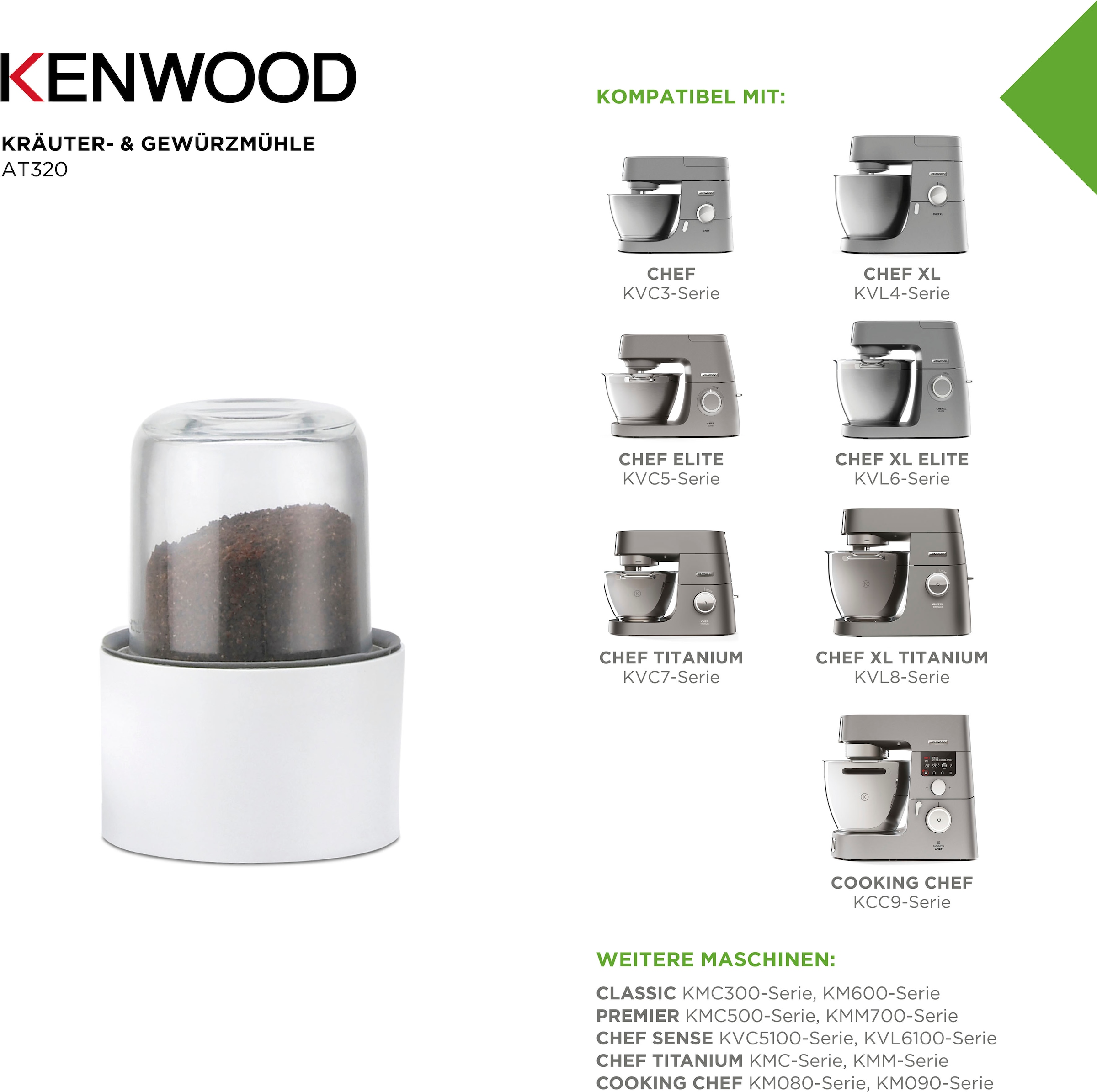 KENWOOD Gewürzmühlenaufsatz »AT320B«, Kräuter- und Gewürzmühle