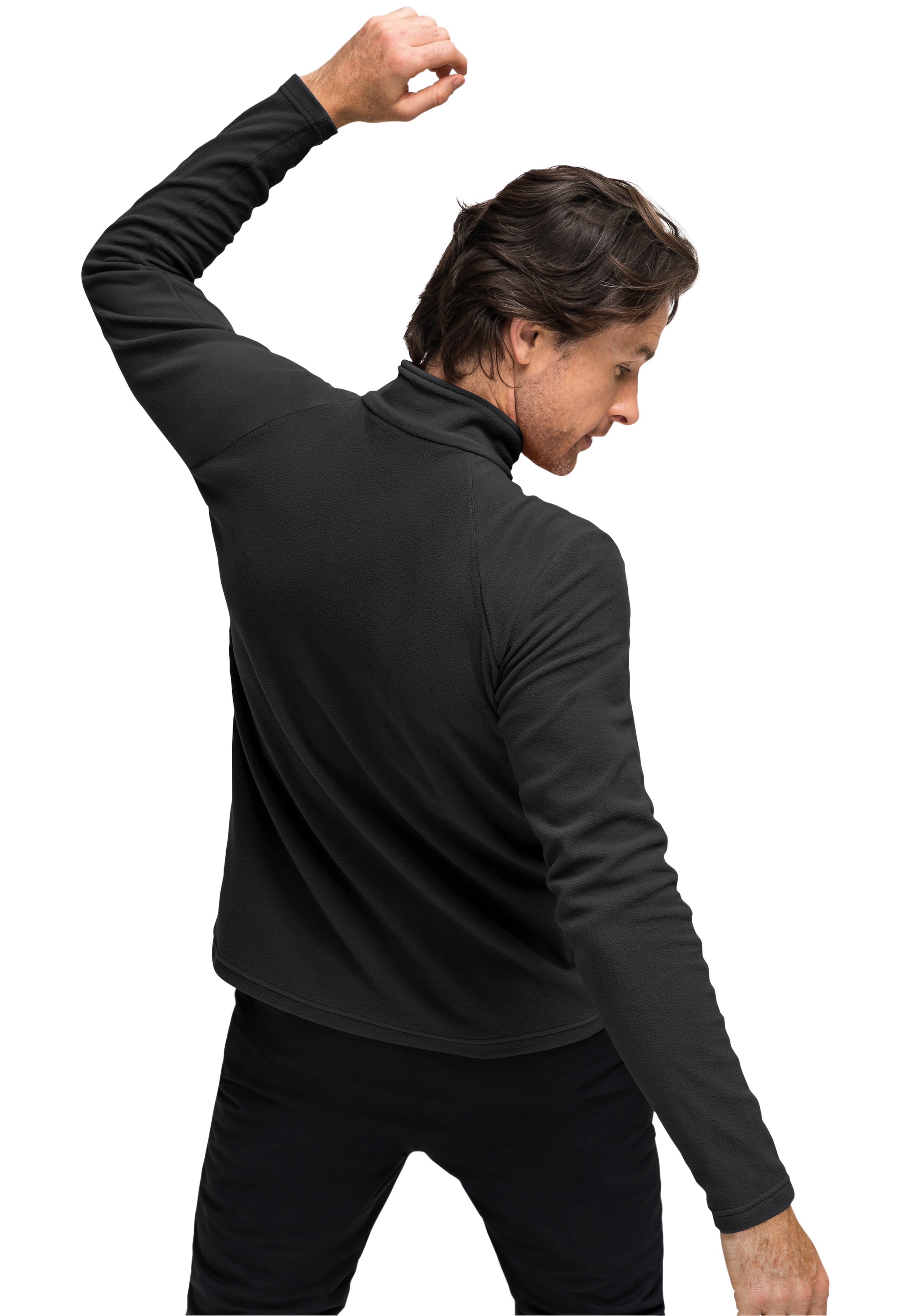 Maier Sports Pull en polaire »Dennis«, polaire homme, couche intermédiaire fonctionnelle, demi-zip, coupe régulière
