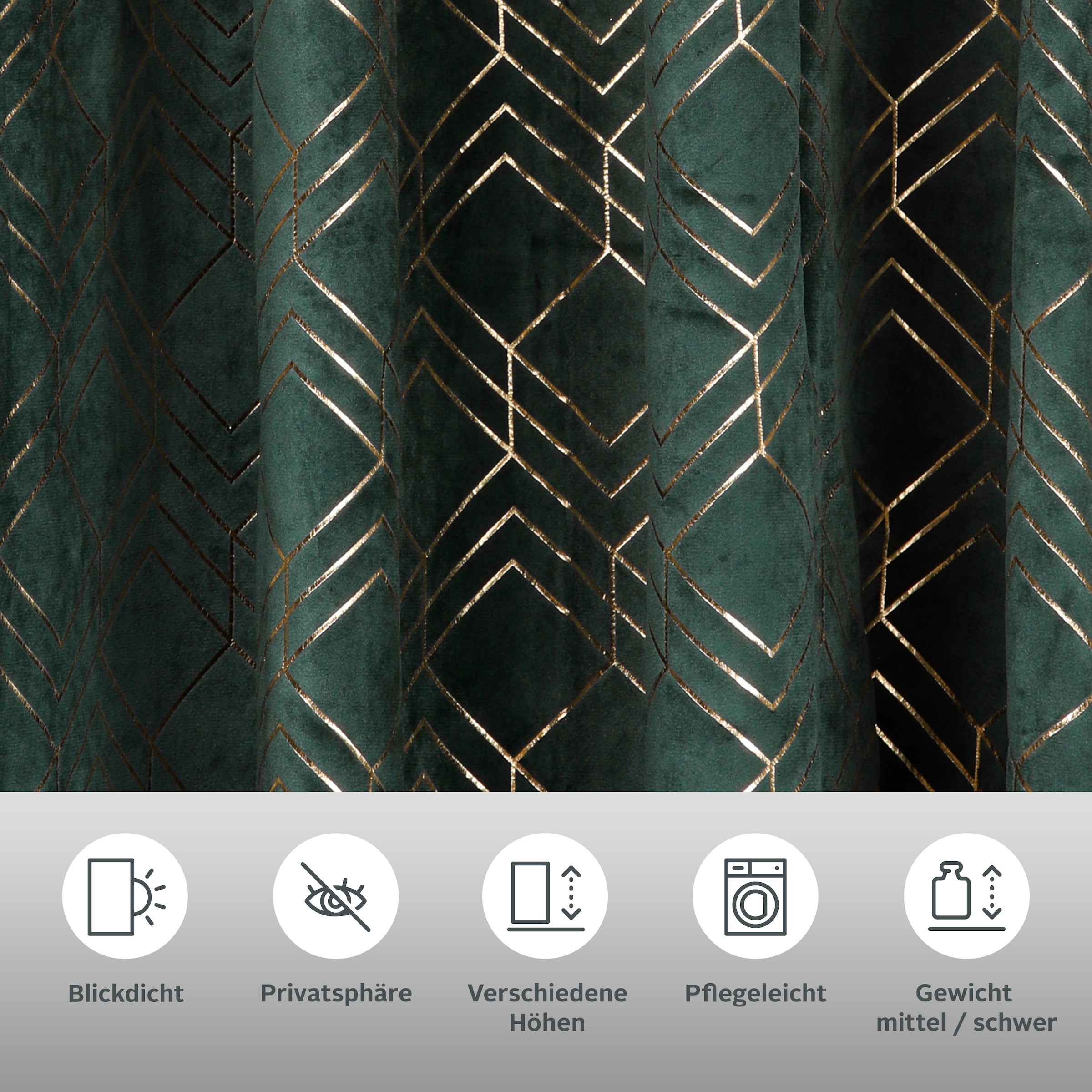 my home Vorhang »Velvet Foil«, (2 St.), Samt